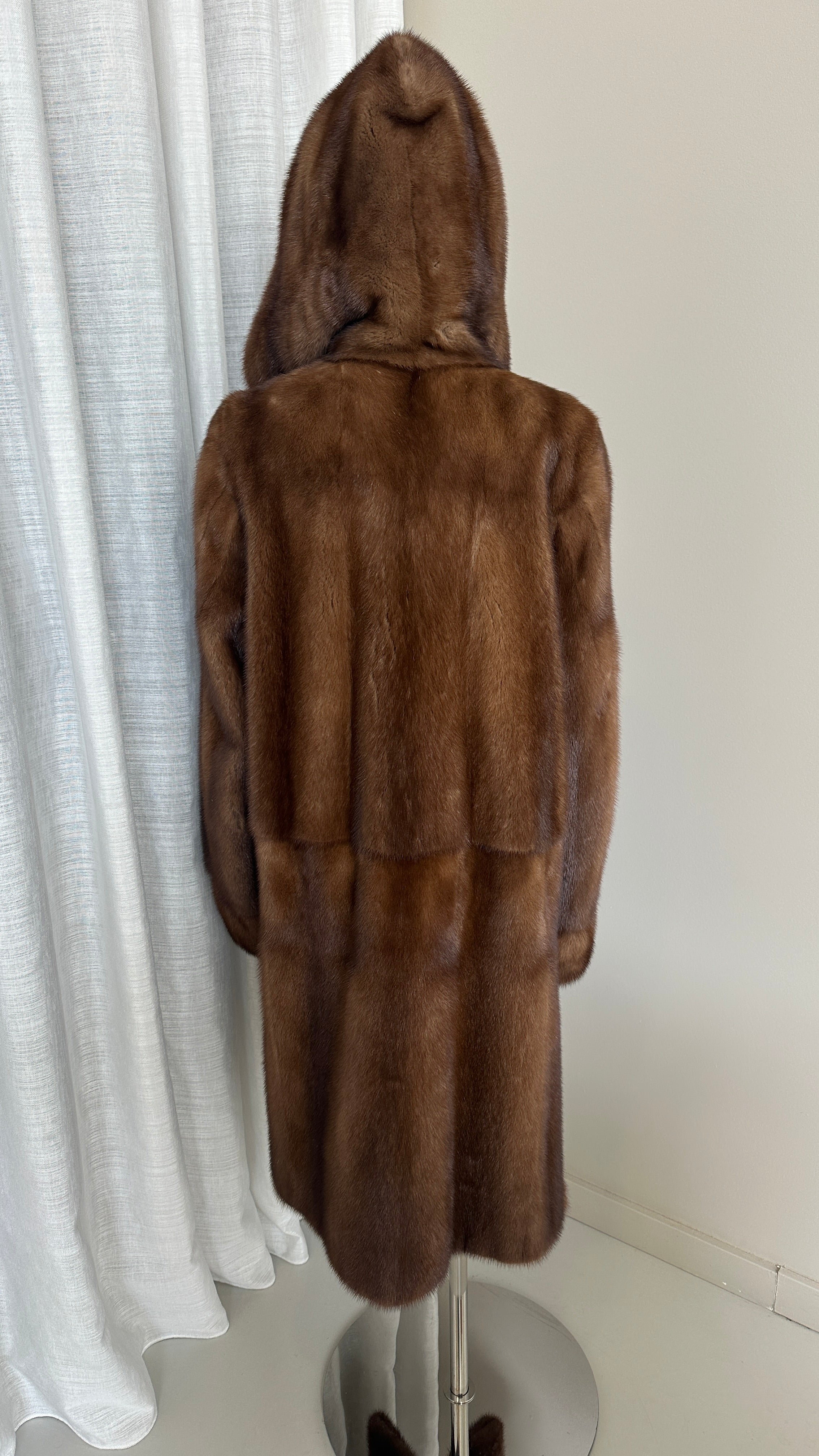 Vintage Mink Fur Coat In Brown