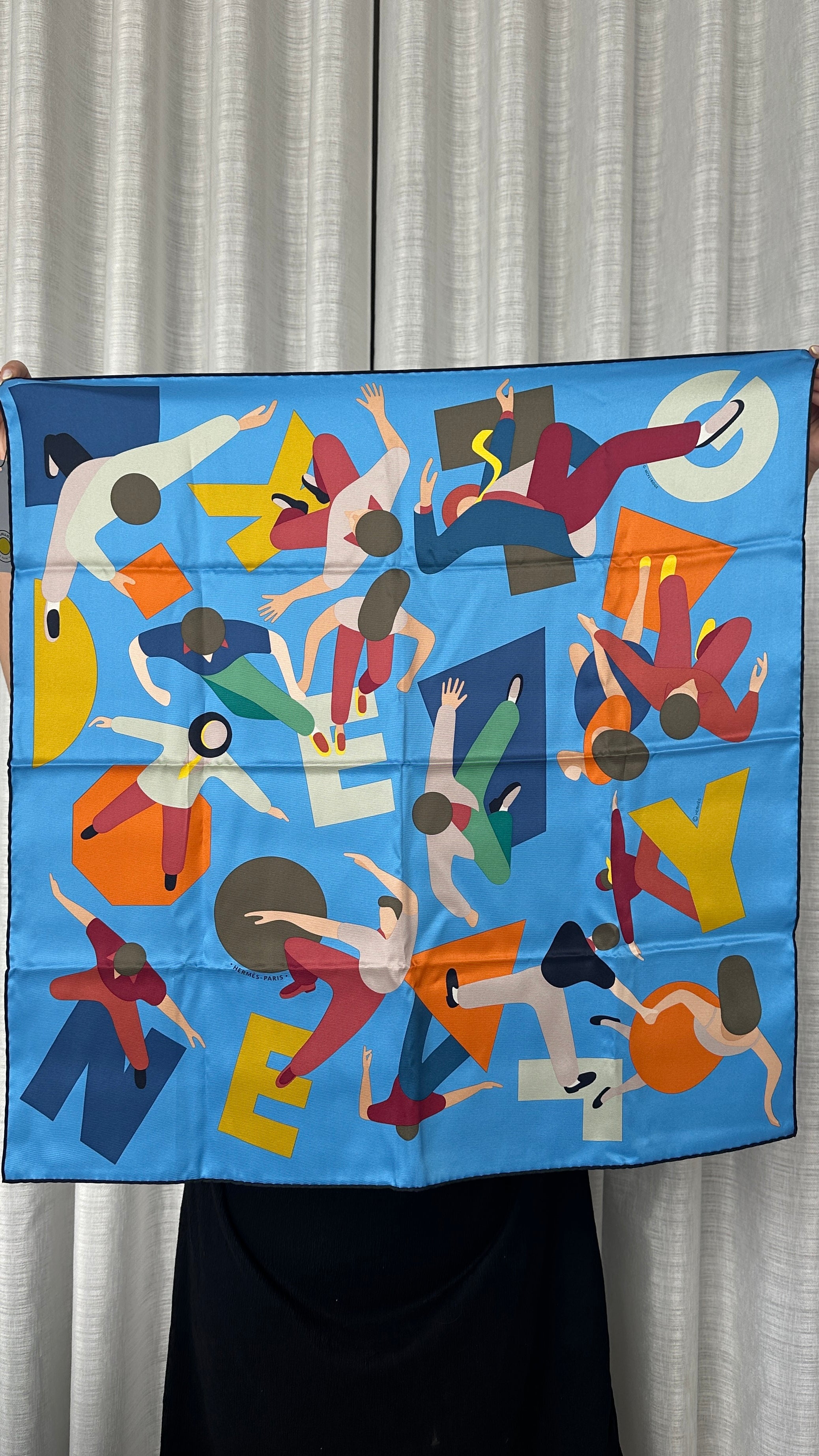 Hermès Silk Scarf Blue Print