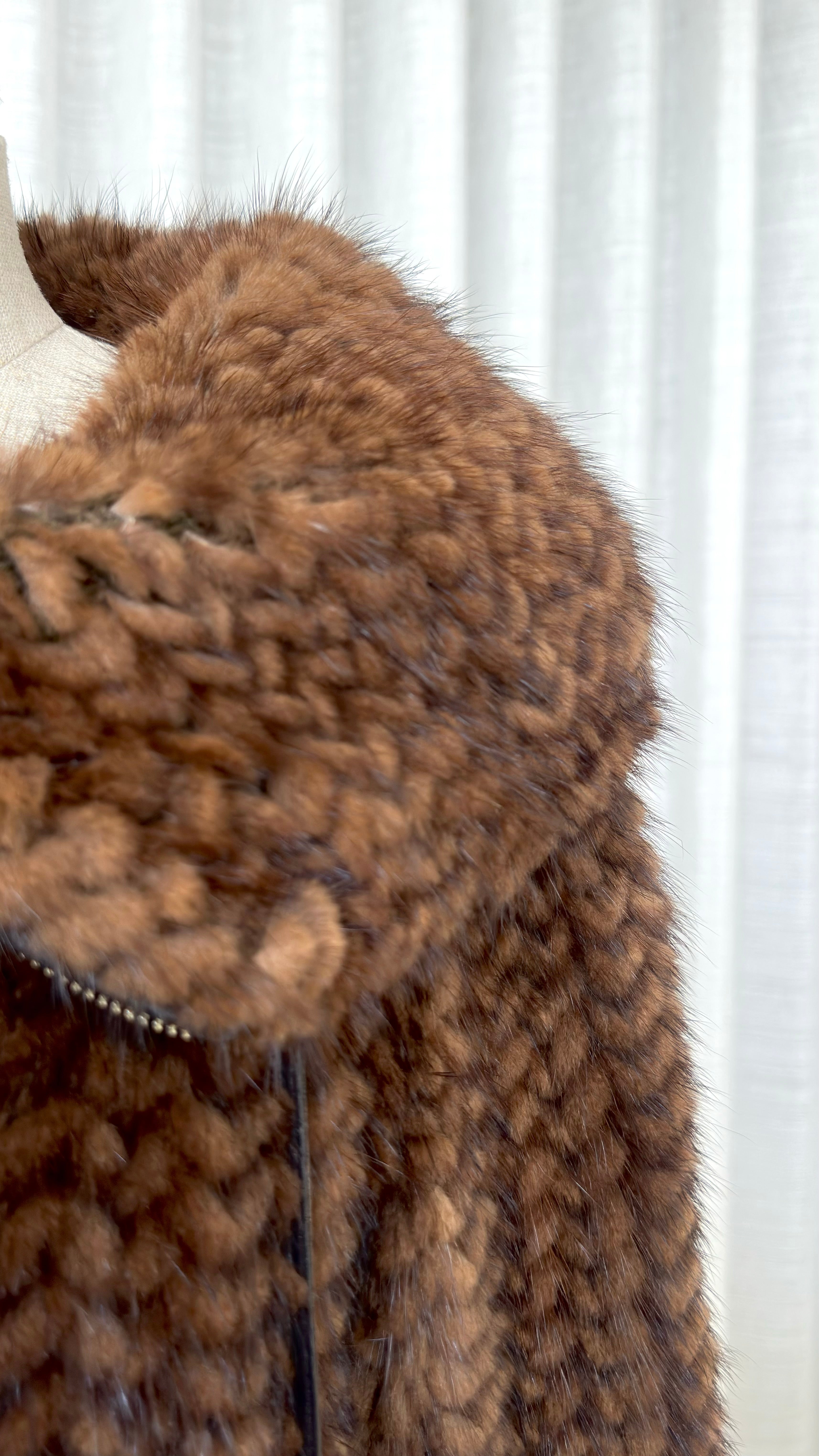 MINK FUR COAT JACKET IN BROWN