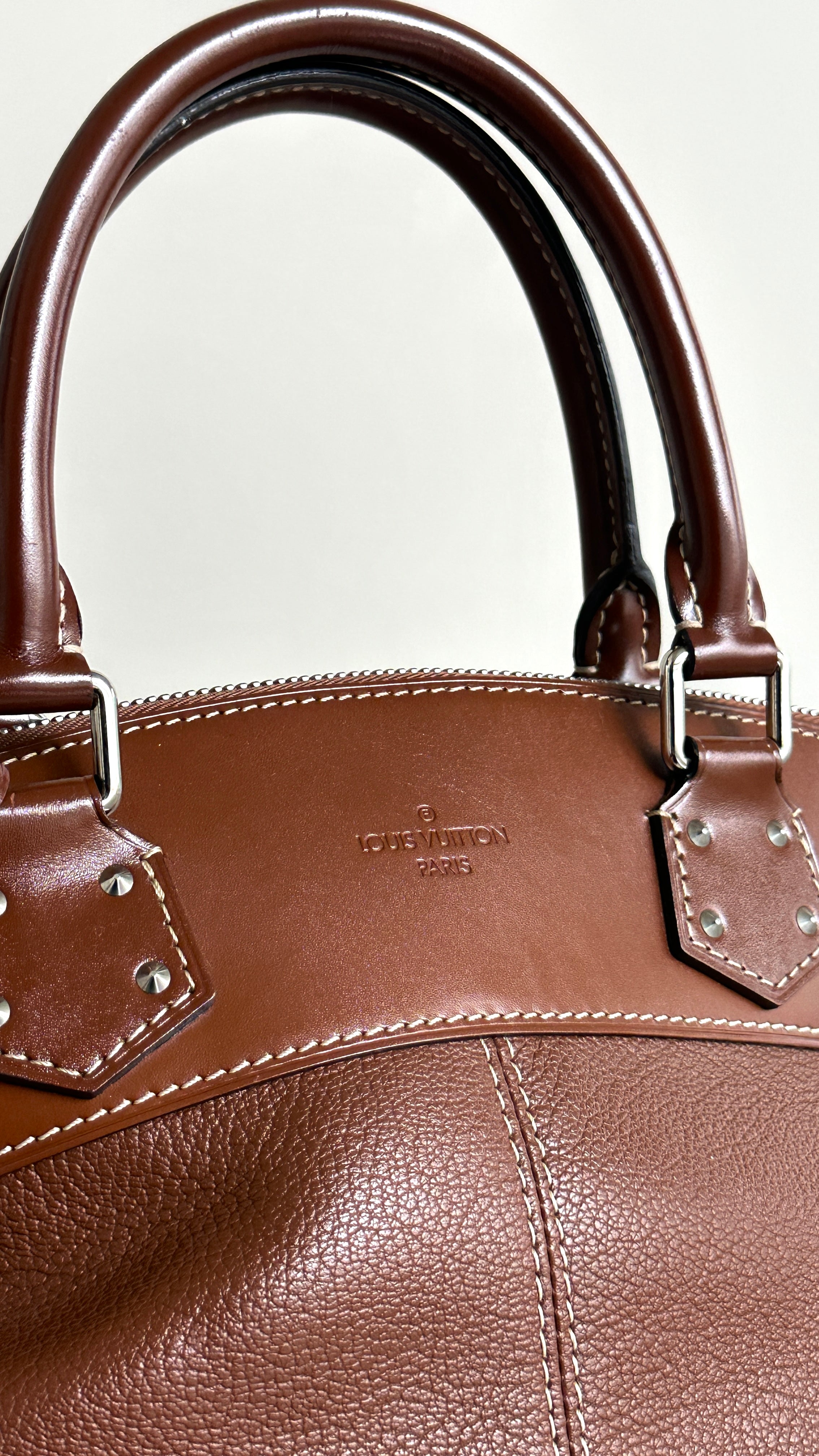 LOUIS VUITTON SIENNE SUHALI LEATHER PM BAG IN BROWN