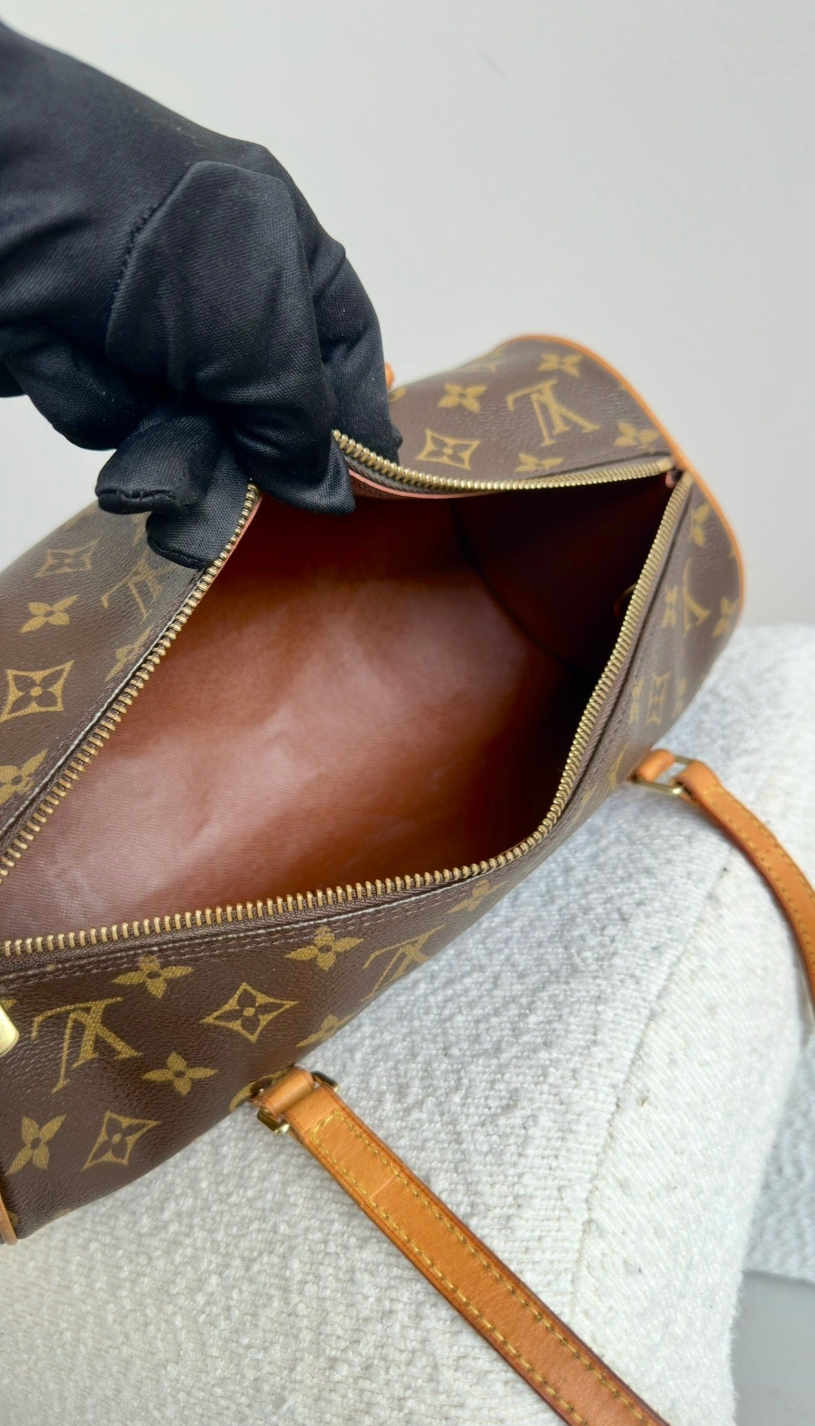 LOUIS VUITTON PAPILLON 30 MONOGRAM TOTE BAG IN BROWN