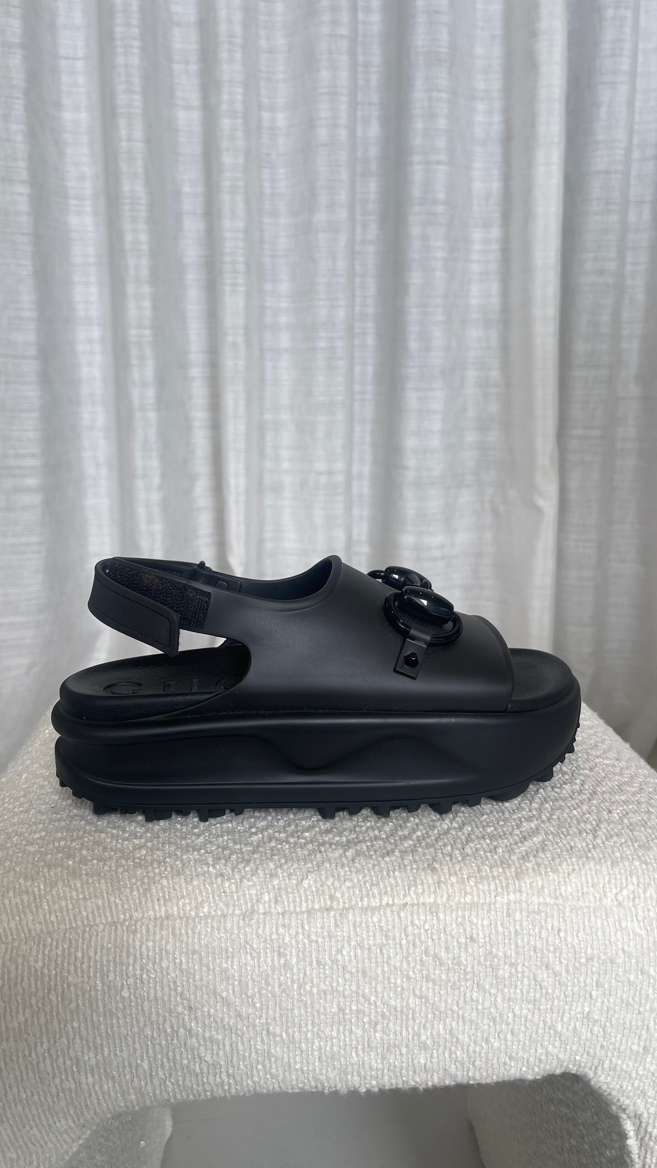 Gucci Horsebit Platform Sandals In Black - Size 37