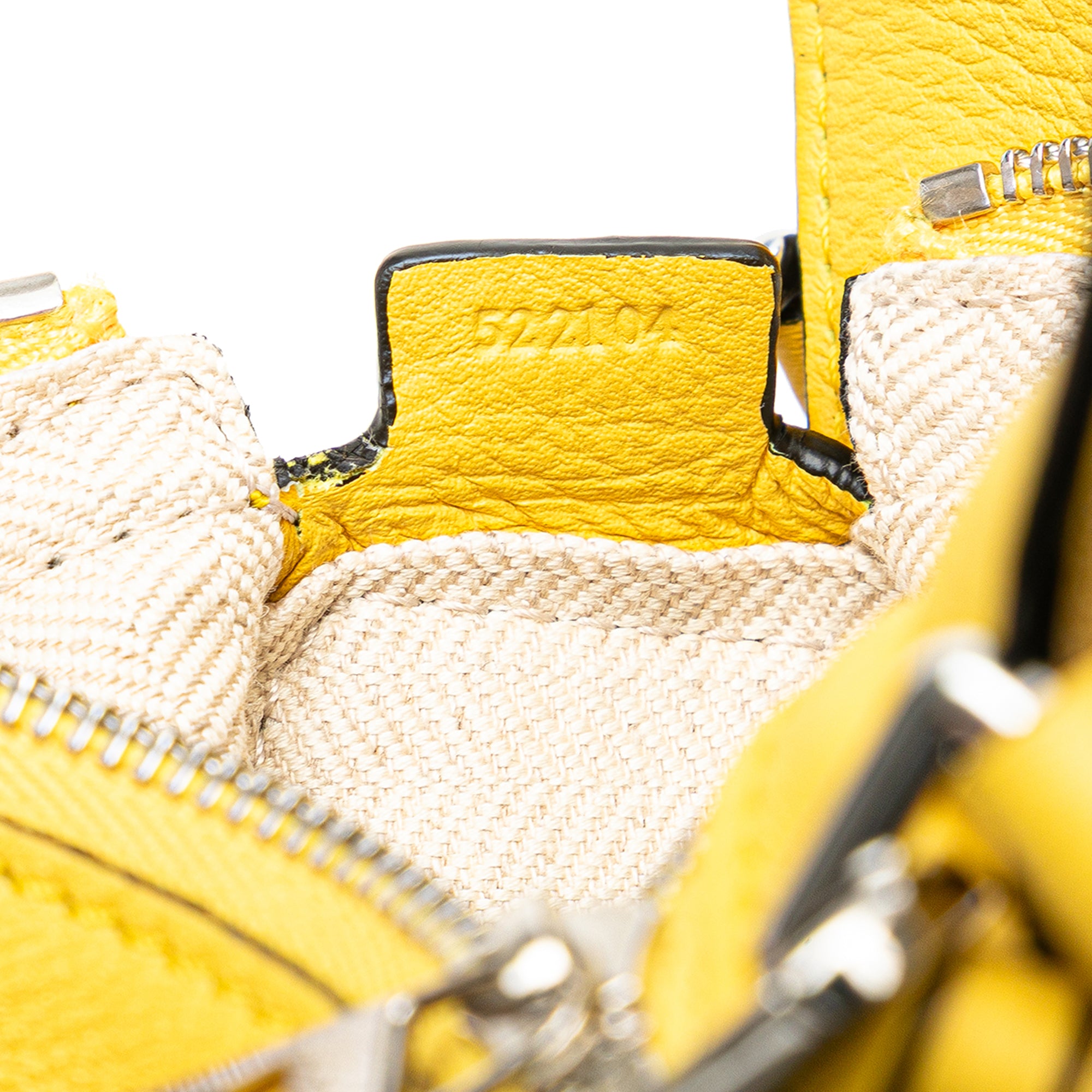 Loewe Nano Calfskin Puzzle Satchel In Yellow