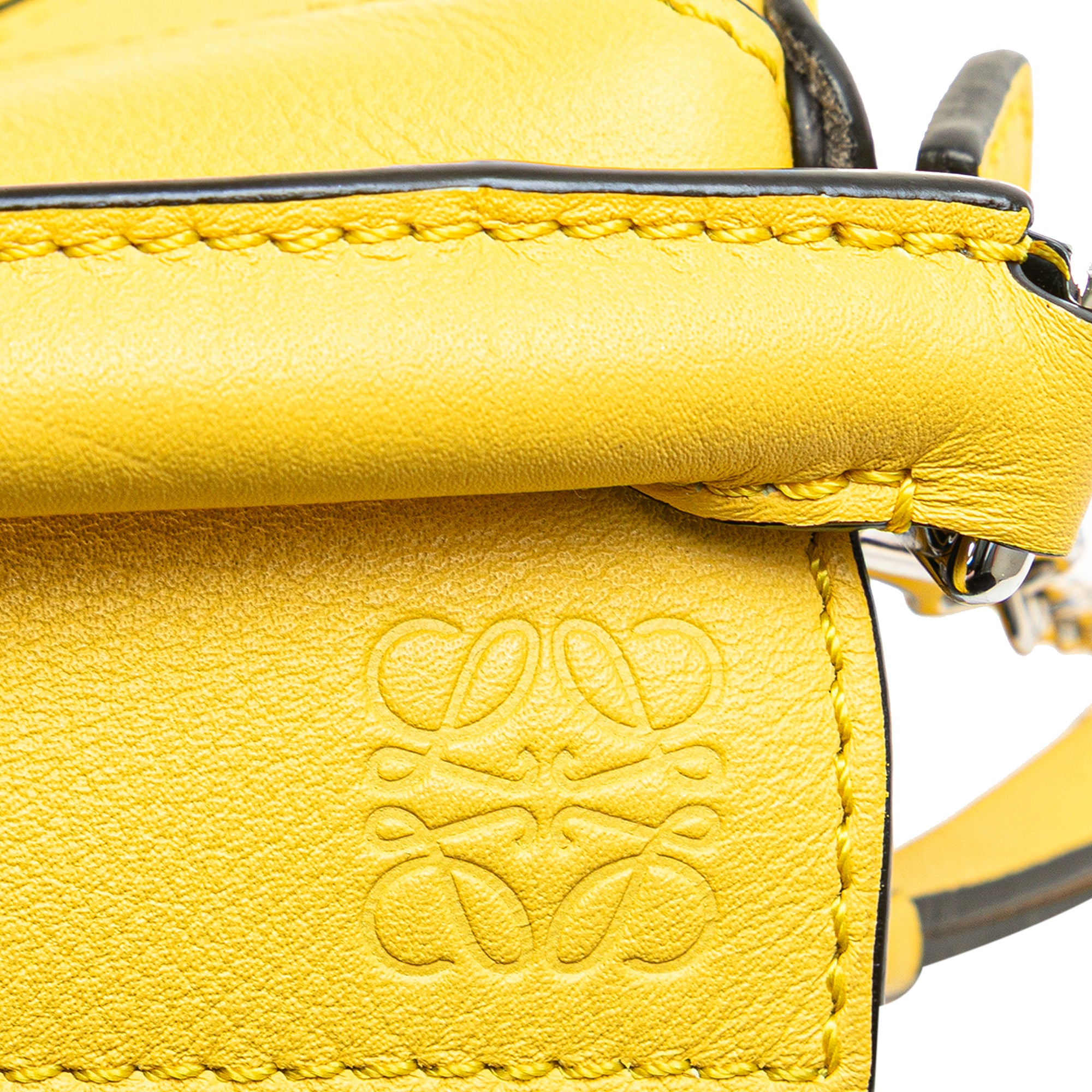 Loewe Nano Calfskin Puzzle Satchel In Yellow