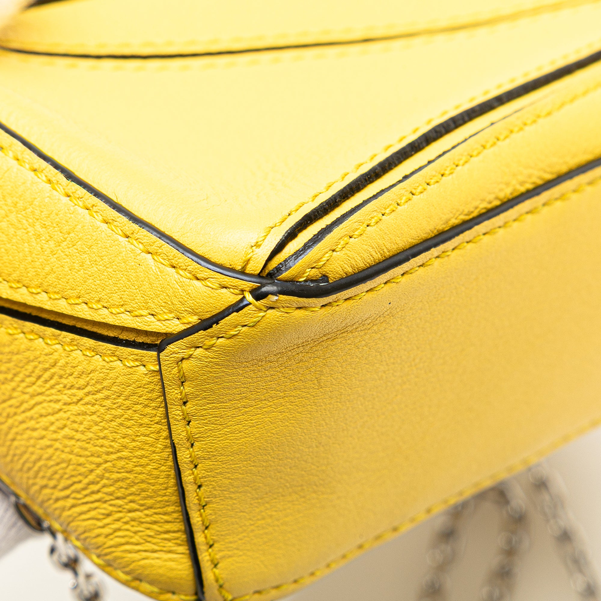 Loewe Nano Calfskin Puzzle Satchel In Yellow