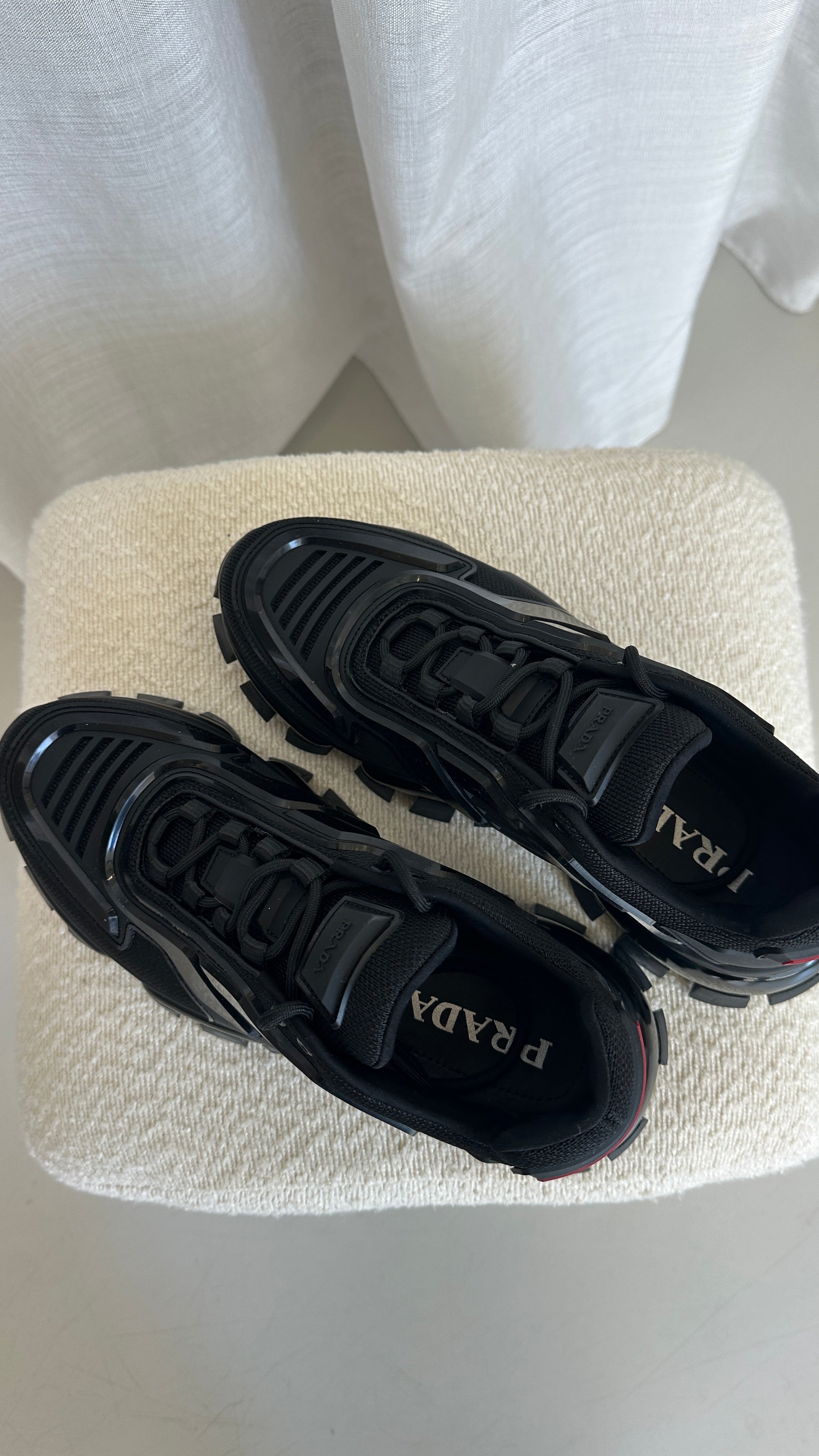 PRADA CLOUDBUST THUNDER CHUNKY-SOLE SNEAKERS - SIZE 40