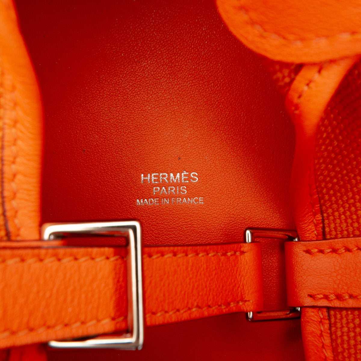 Hermès Toile Goeland and Swift Cargo Picotin Lock 18 Orange