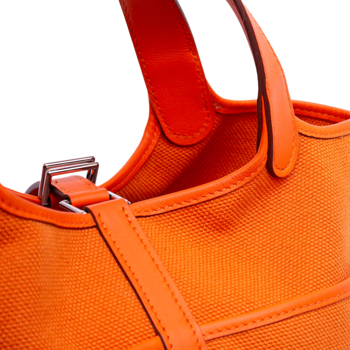 Hermès Toile Goeland and Swift Cargo Picotin Lock 18 Orange