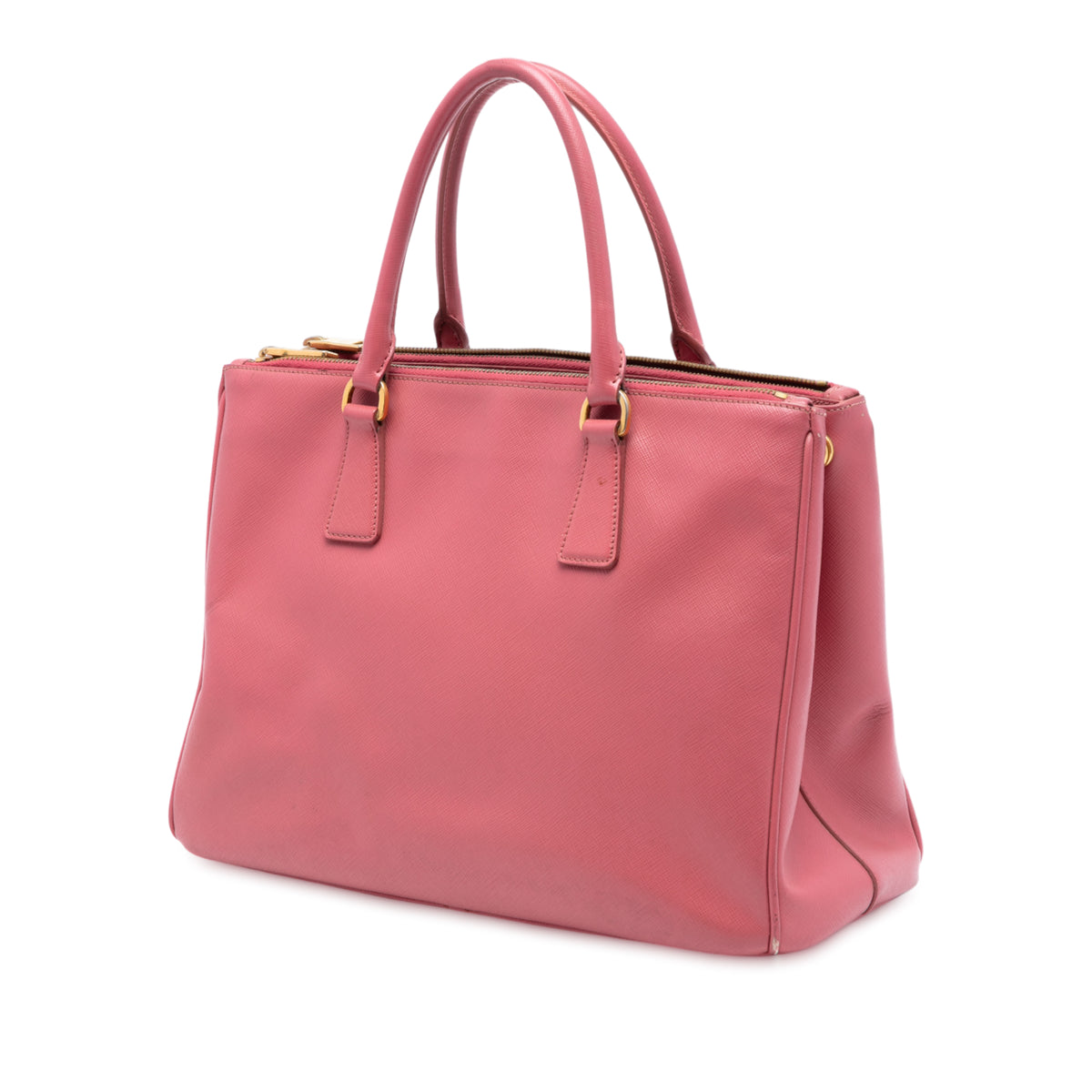 Prada Medium Saffiano Lux Galleria Double Zip Satchel Pink