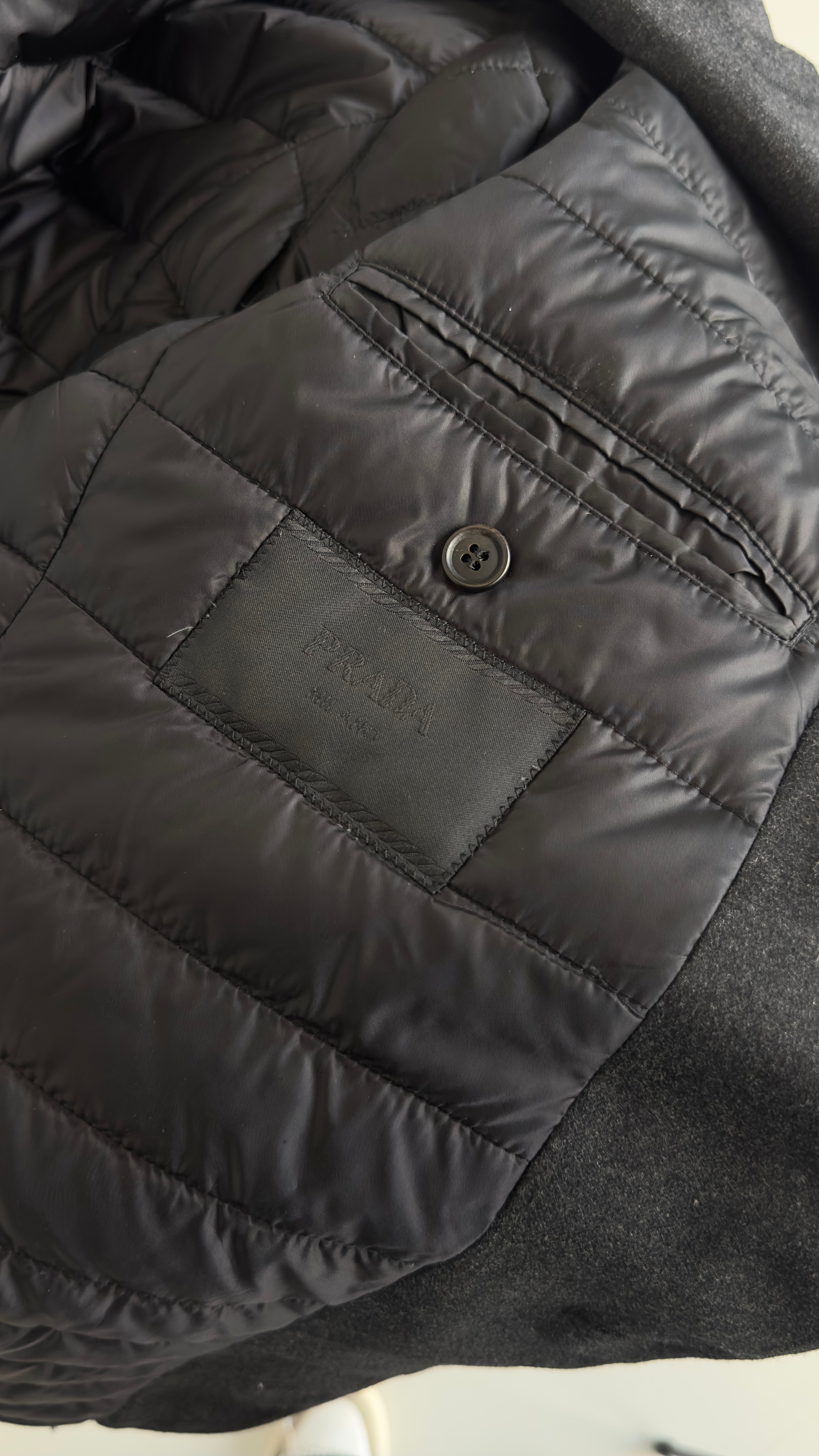 Prada Wool Padded Blazer In Grey