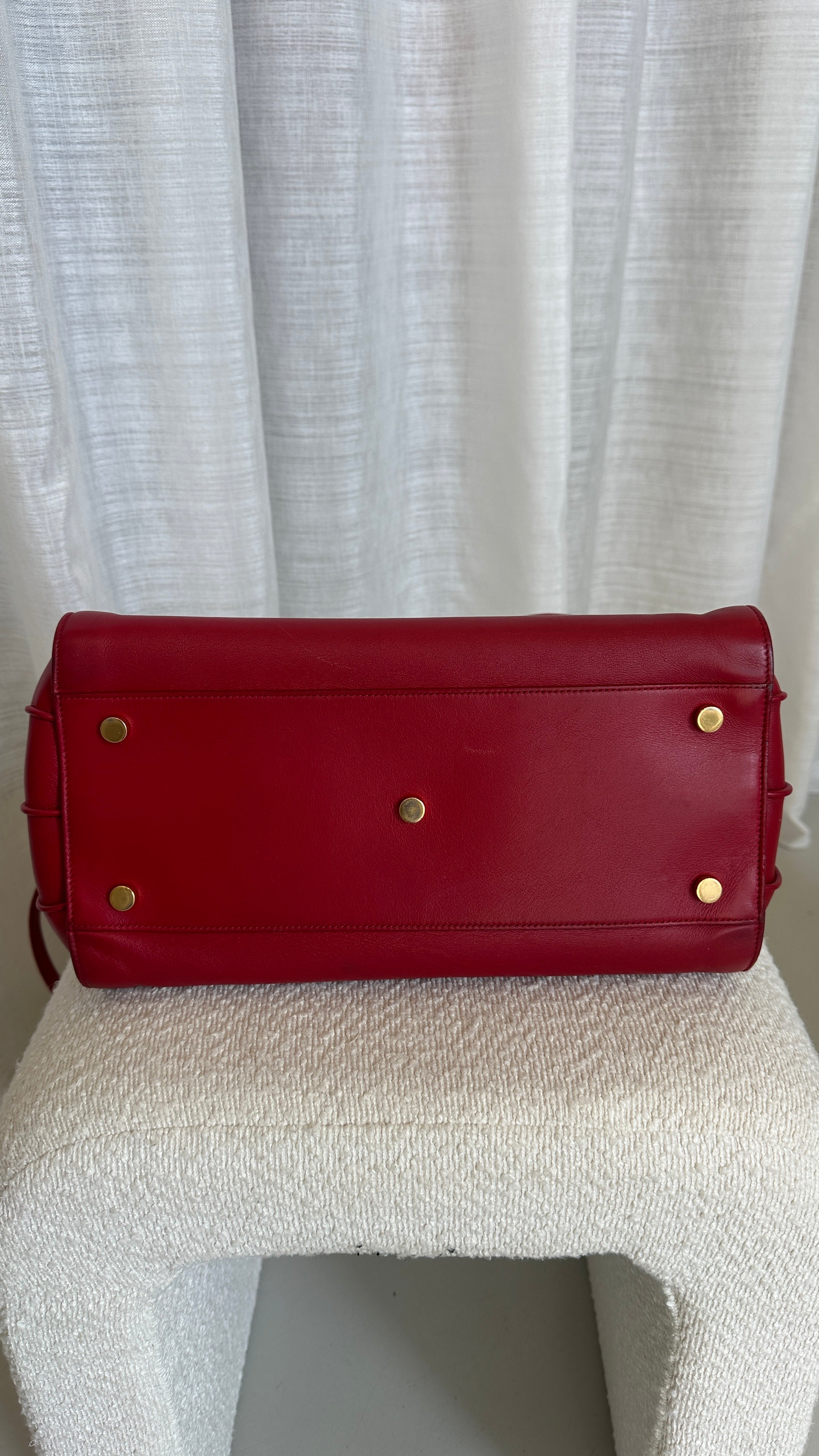 SAINT LAURENT SAC DE JOUR LEATHER TOTE BAG- IN RED