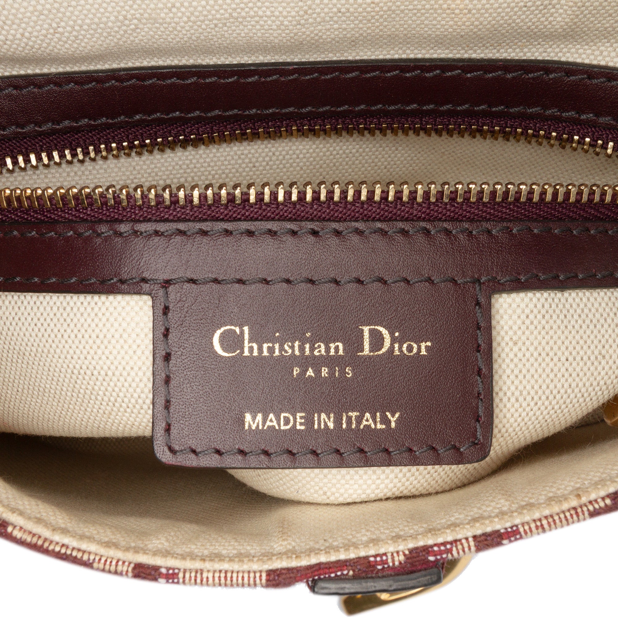 Dior Oblique Canvas Saddle Bag Bordeaux