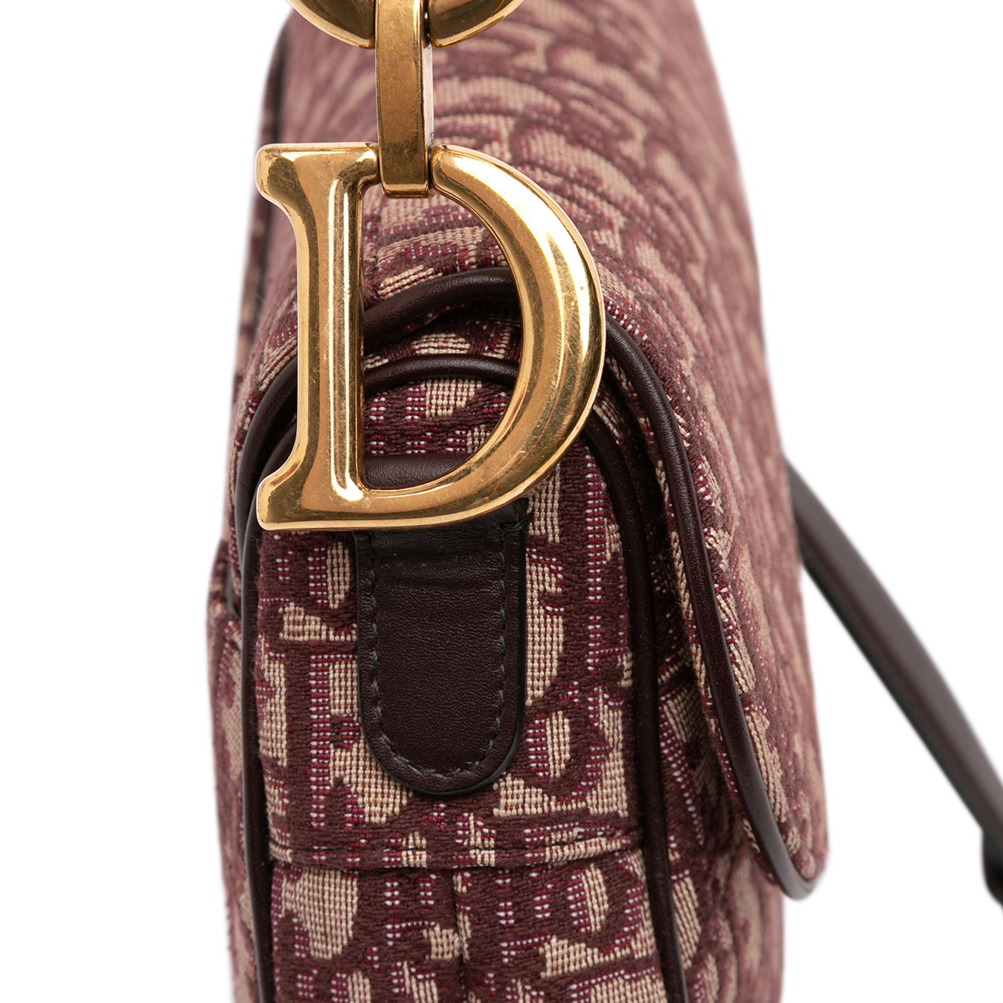 Dior Oblique Canvas Saddle Bag Bordeaux