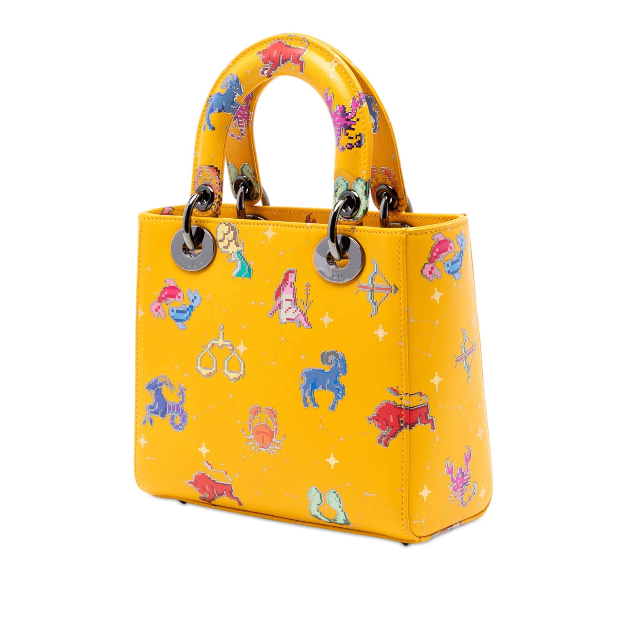 Dior Small Calfskin Pixel Zodiac Lady Dior Yellow