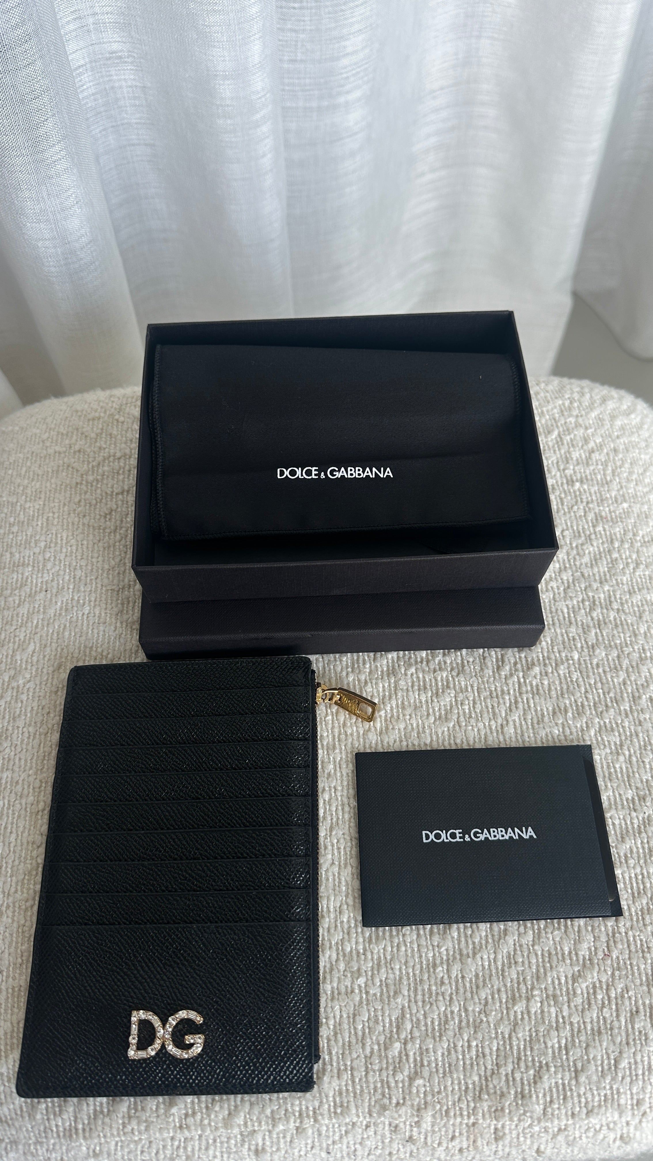 DOLCE&GABANNA LEATHER CARD HOLDER - IN BLACK
