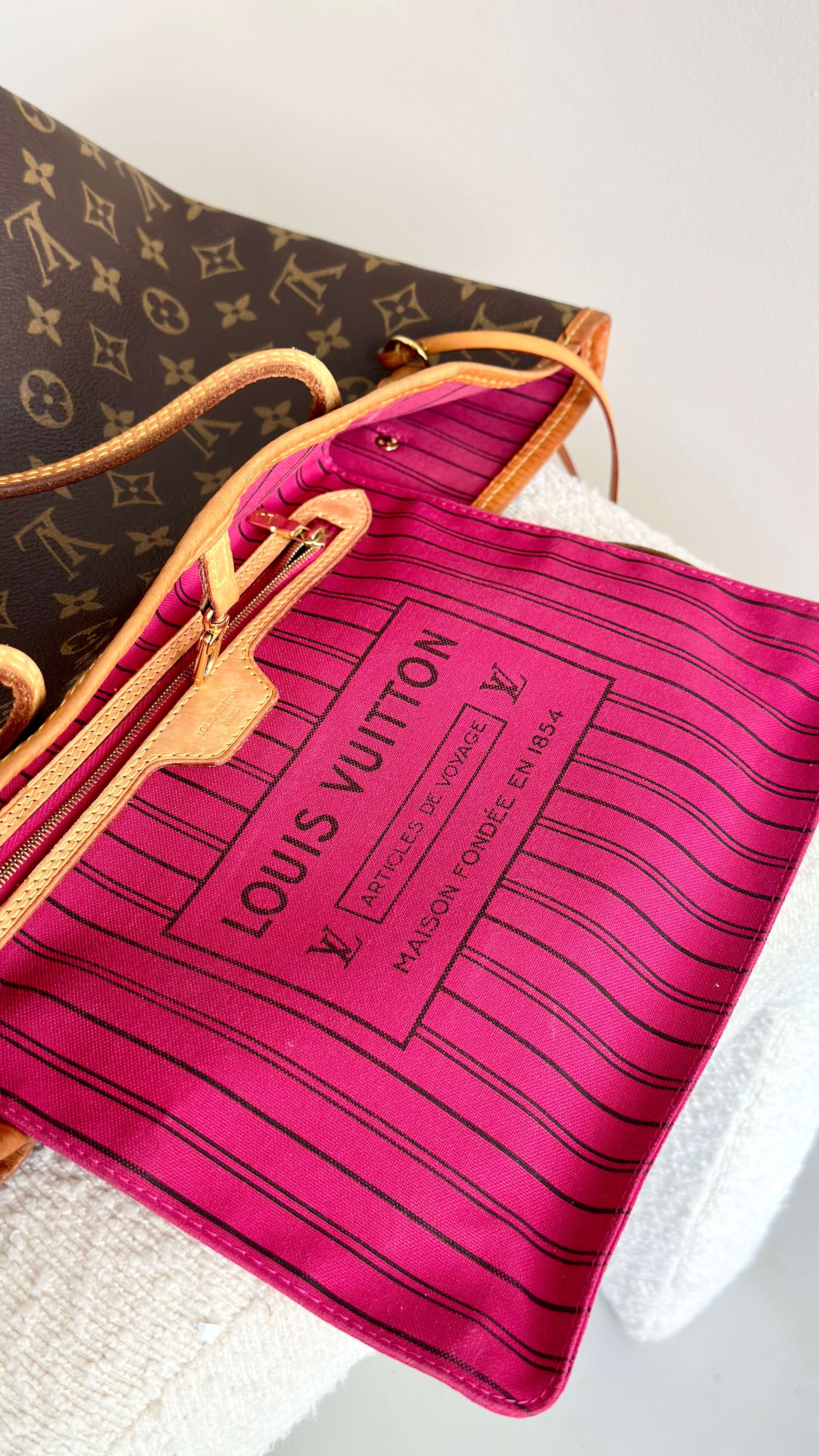 LOUIS VUITTON MONOGRAM NEVERFULL MM IN BROWN