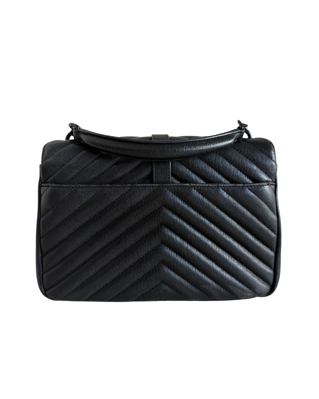 Saint Laurent Medium Collège Shoulder Bag Black with Black Hardwere