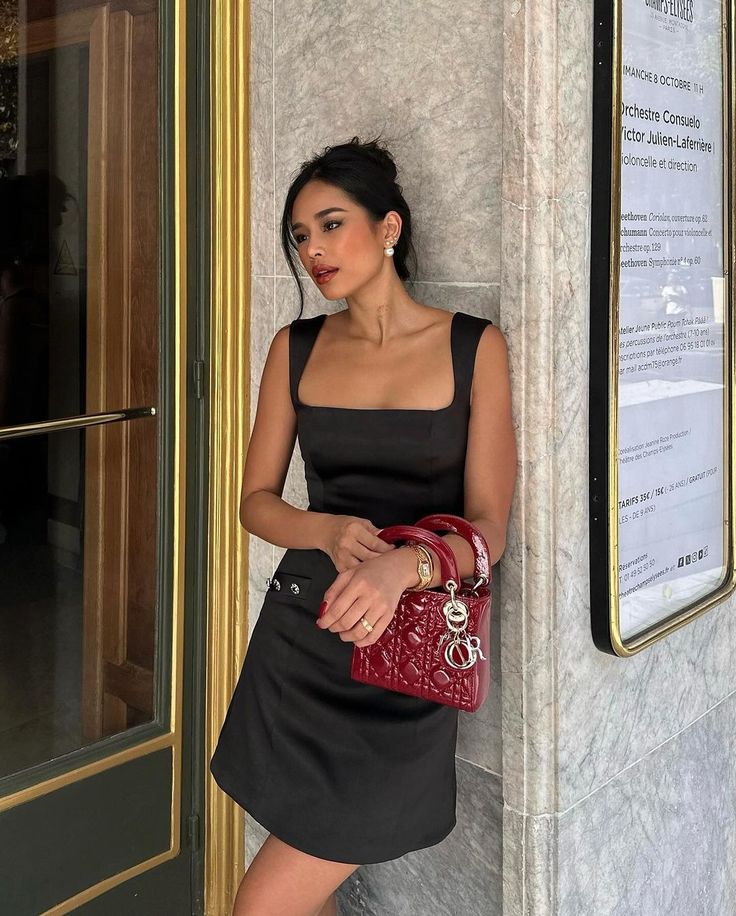 SMALL LADY DIOR PATENT LEATHER IN RED