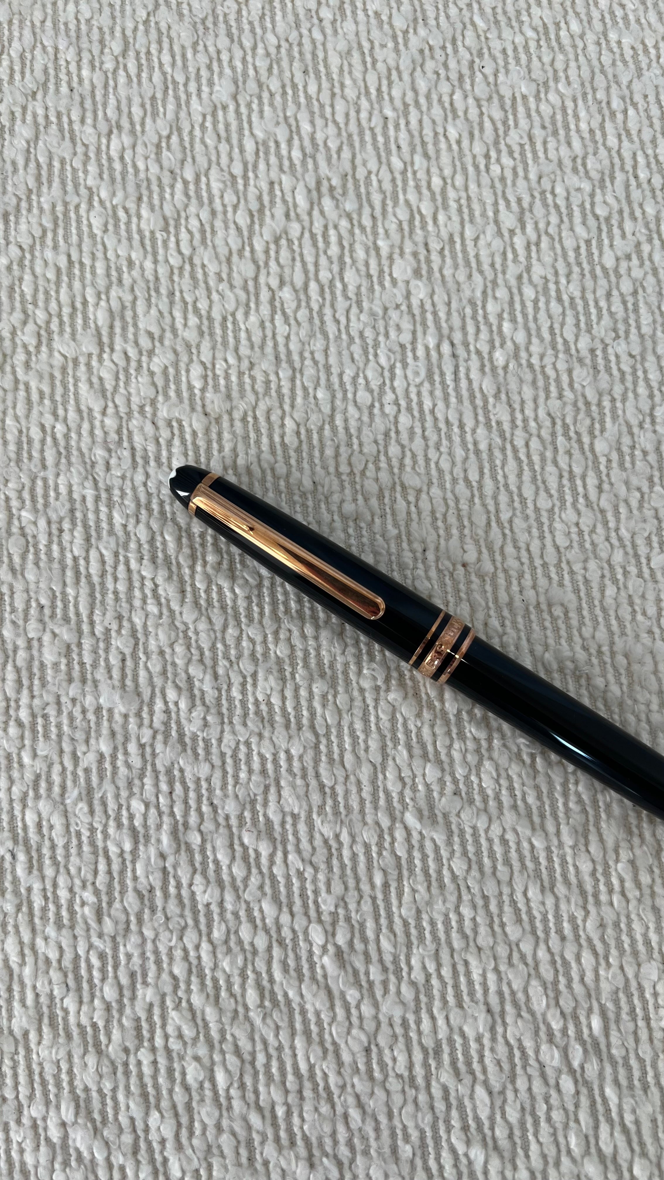 Montblanc Meisterstuck Rose-Gold Coated Ballpoint Pen In Black
