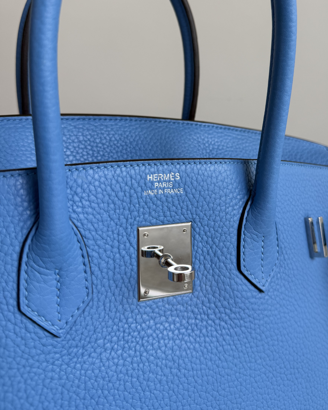 HERMÈS BLUE TOGO LEATHER 35 HANDBAG IN BLUE