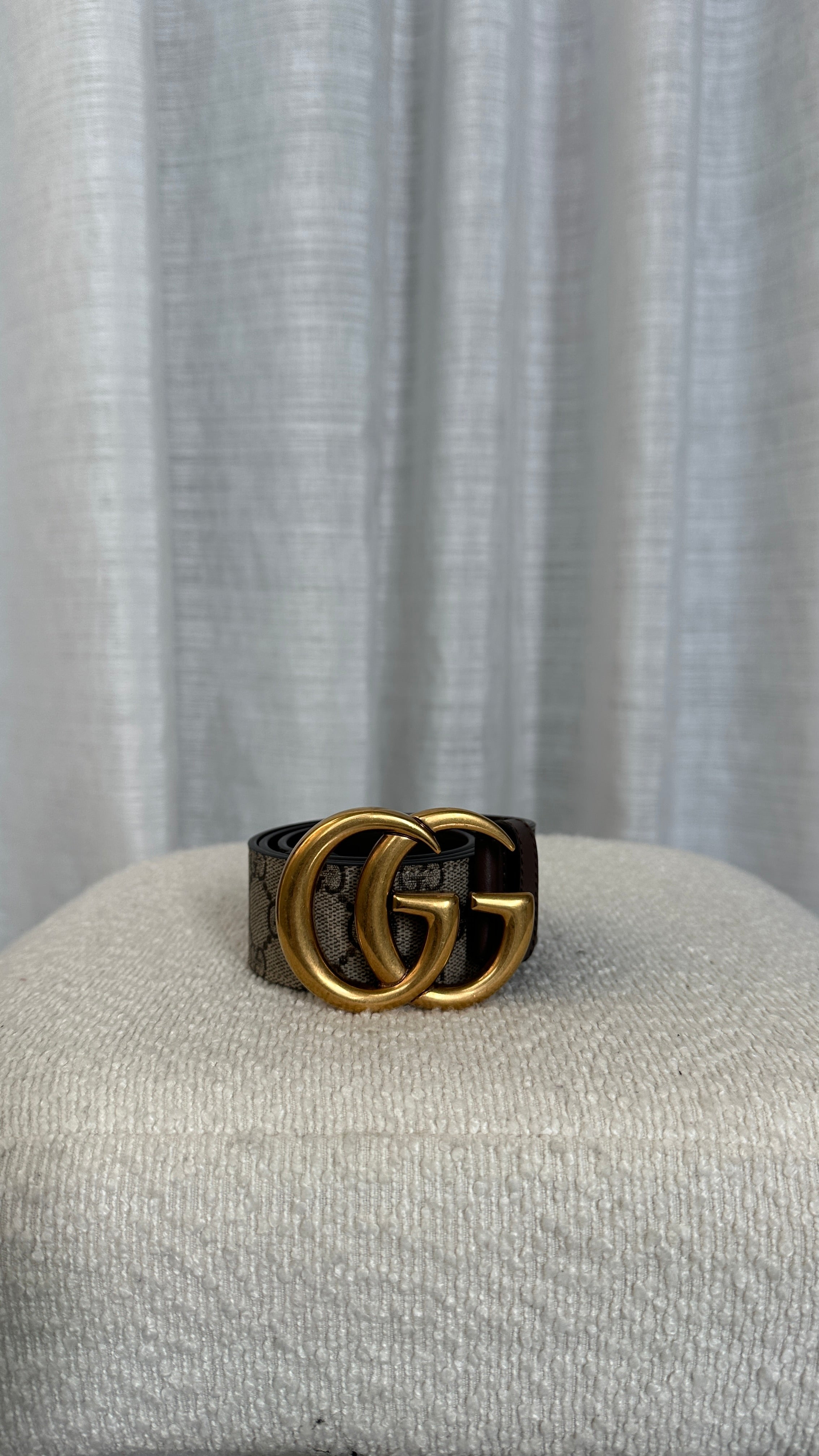 GUCCI DOUBLE G BELT - IN BEIGE