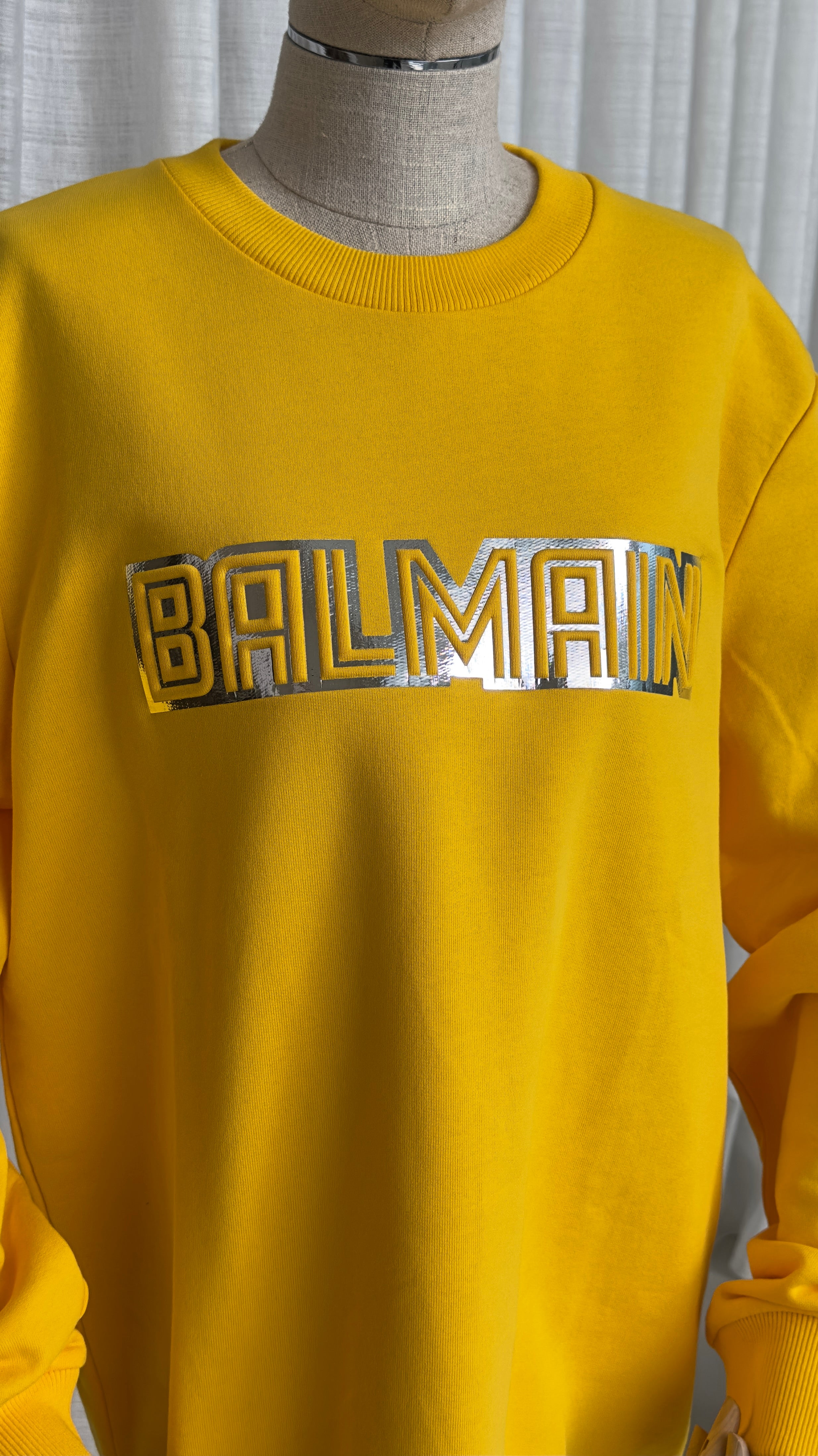 Balmain Crewneck Sweatshirt In Yellow - Size L