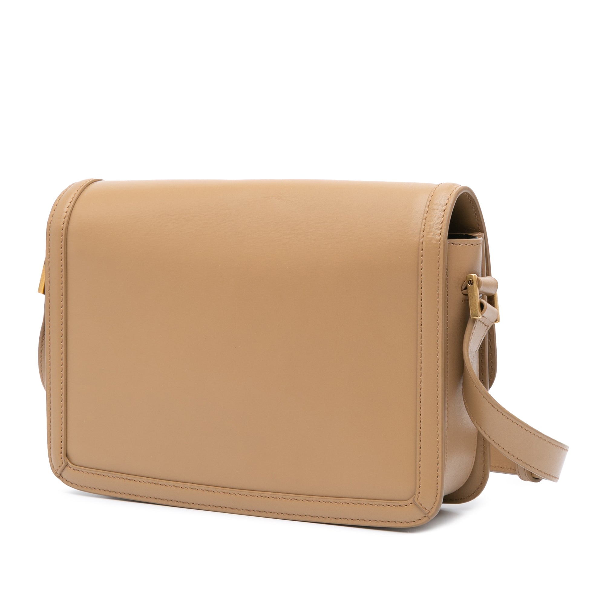 Saint Laurent Medium Leather Solferino Satchel In Box In Beige