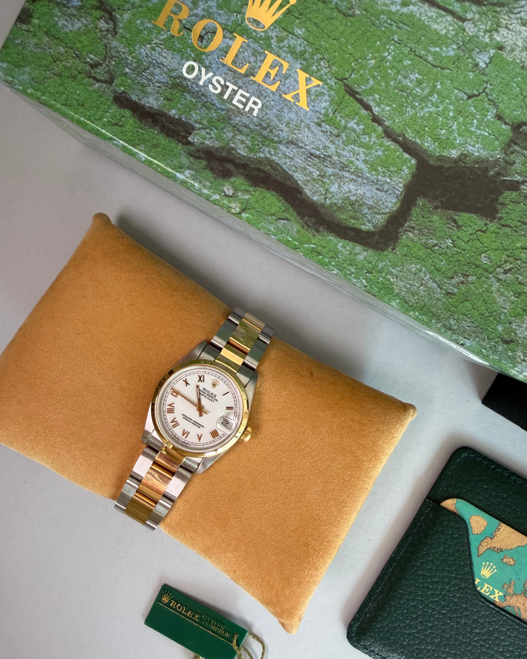 Rolex Datejust 31mm 2-Tone White Roman Dial Oyster Watch with Box and Documents