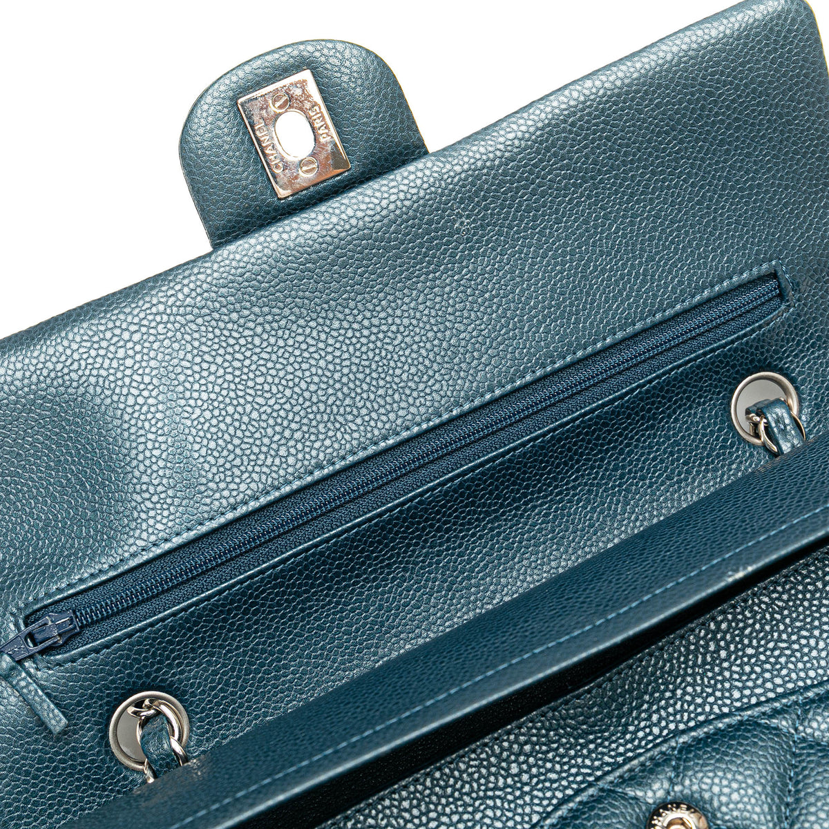 Chanel Medium Classic Caviar Double Flap Blue