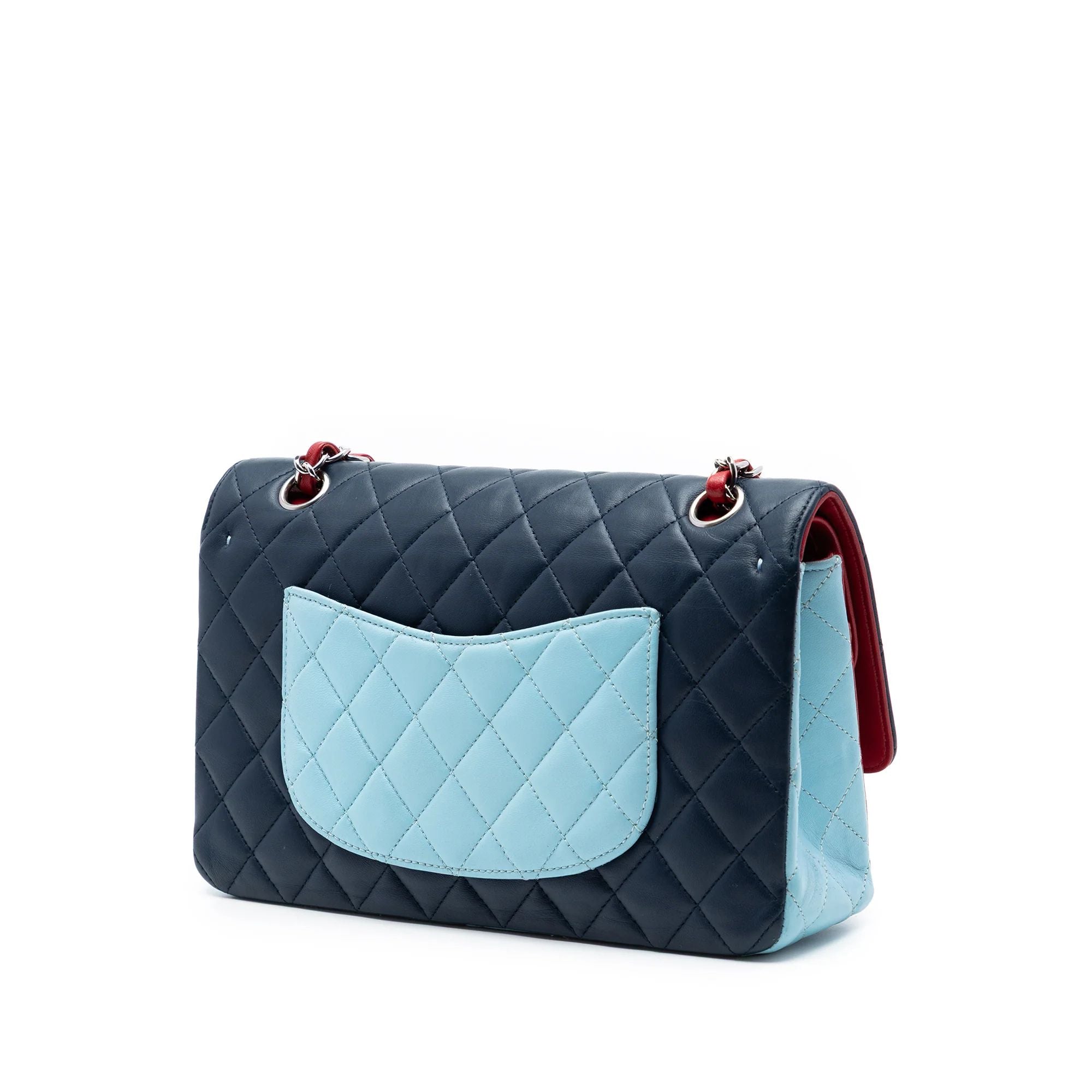 Chanel Tricolor Quilted Lamb Jumbo Double Flap