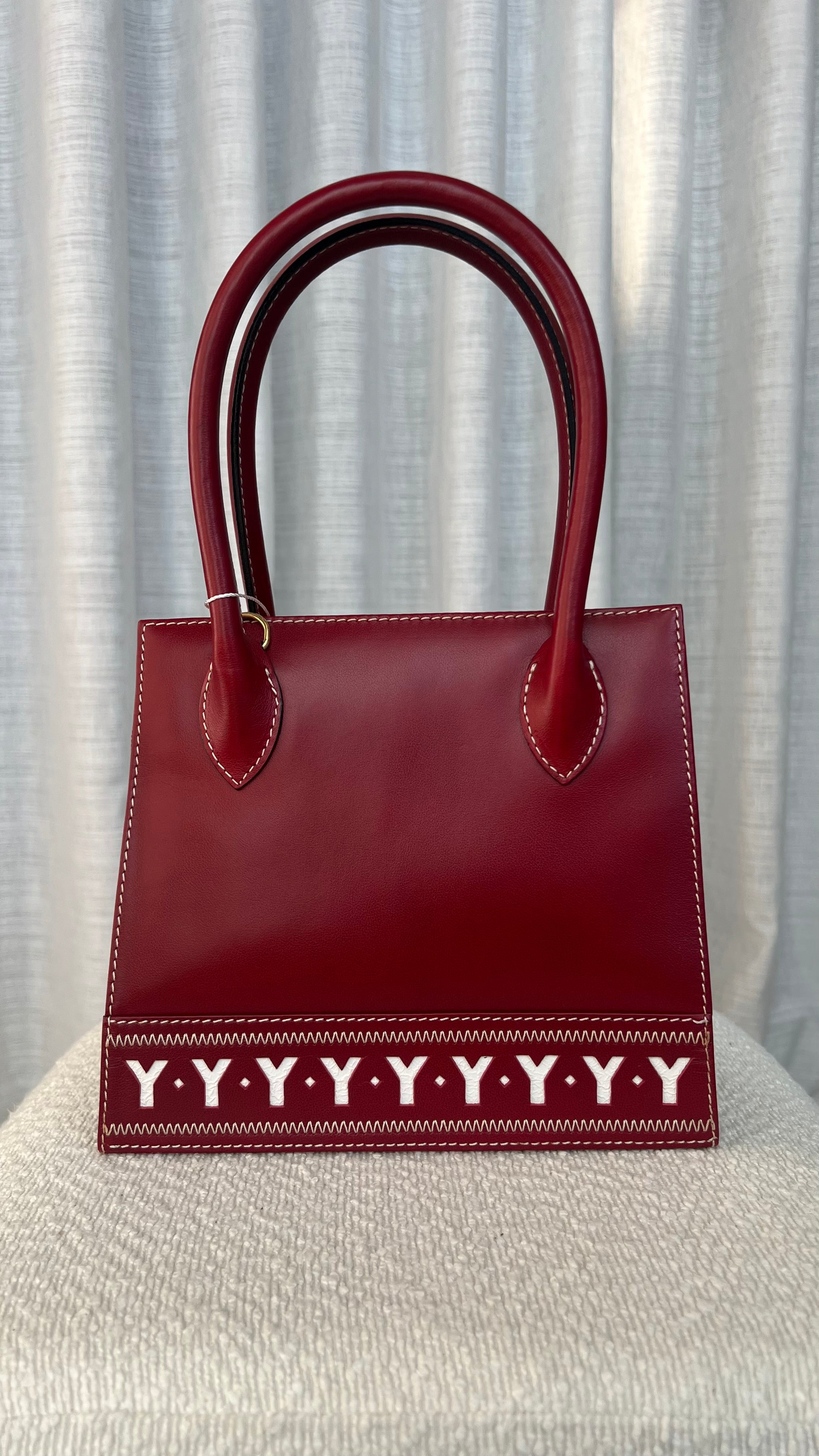 Saint Laurent Vintage Leather Satchel In Red