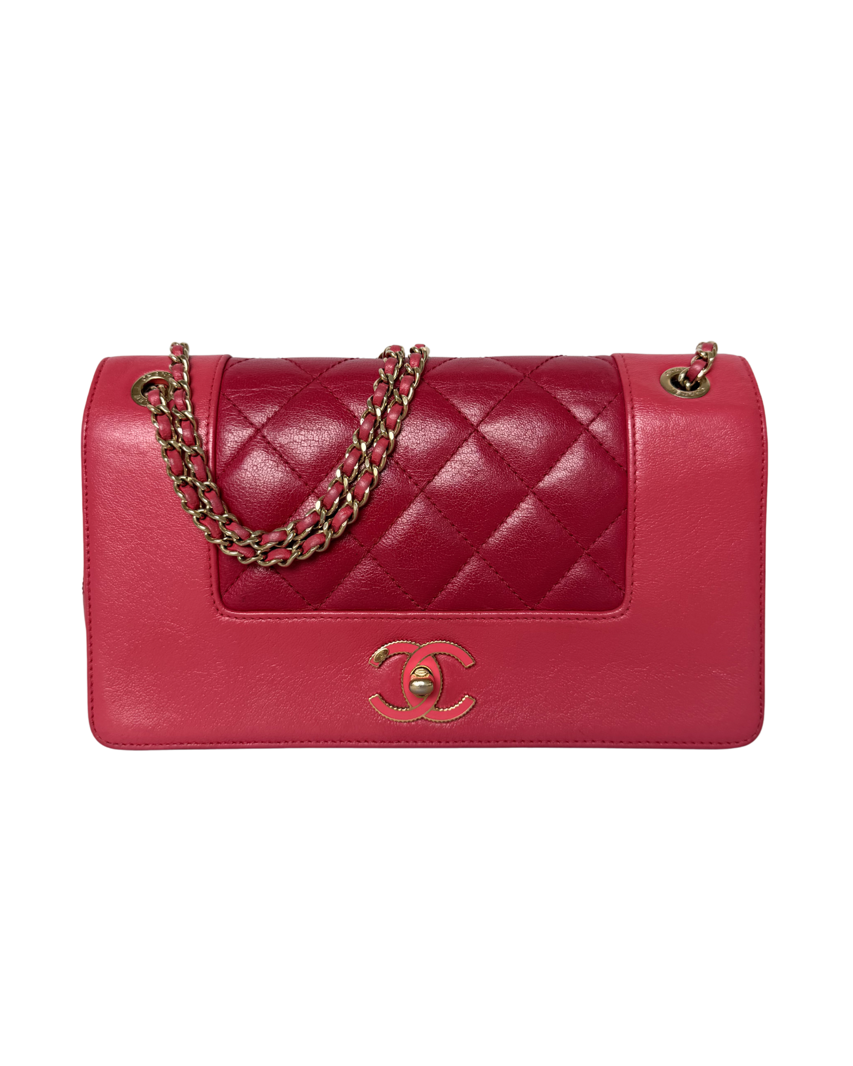 CHANEL SMALL MADMOISELLE VINTAGE BAG QUILTED SHEEPSKIN IN PINK