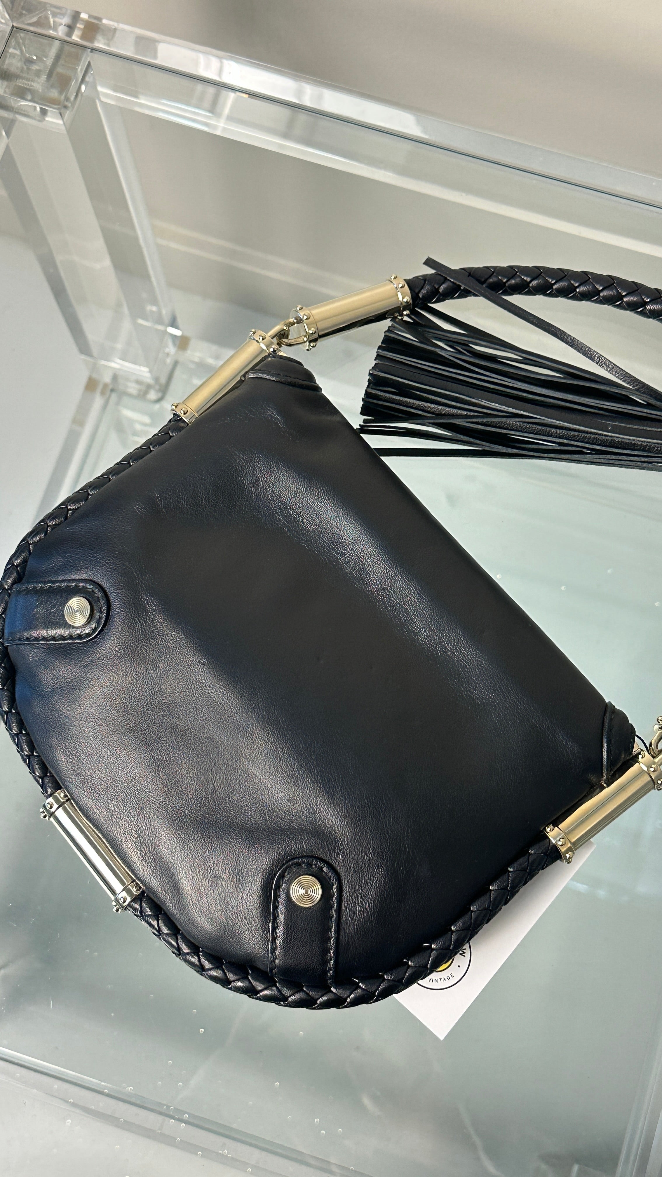 GUCCI BRITT TASSEL HANDBAG IN BLACK