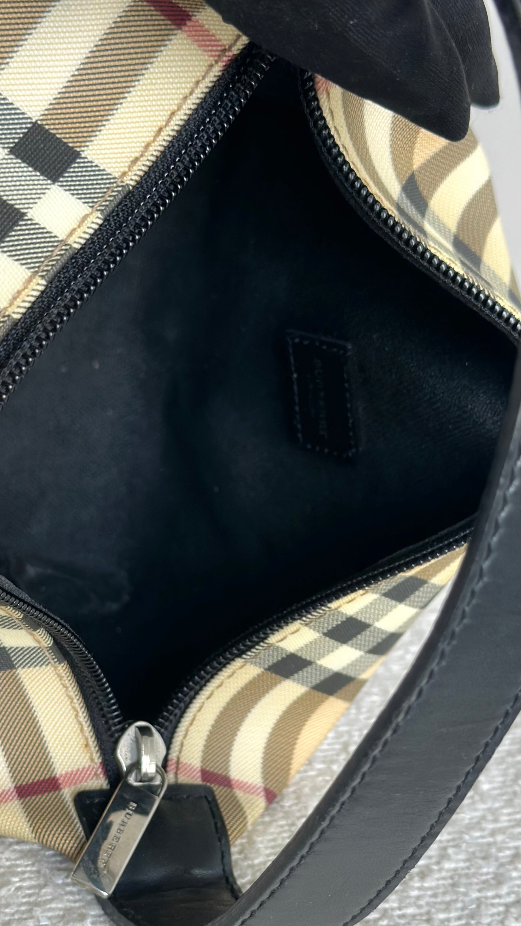 BURBERRY HOUSE CHECK COATED CANVAS HANDBAG IN BEIGE