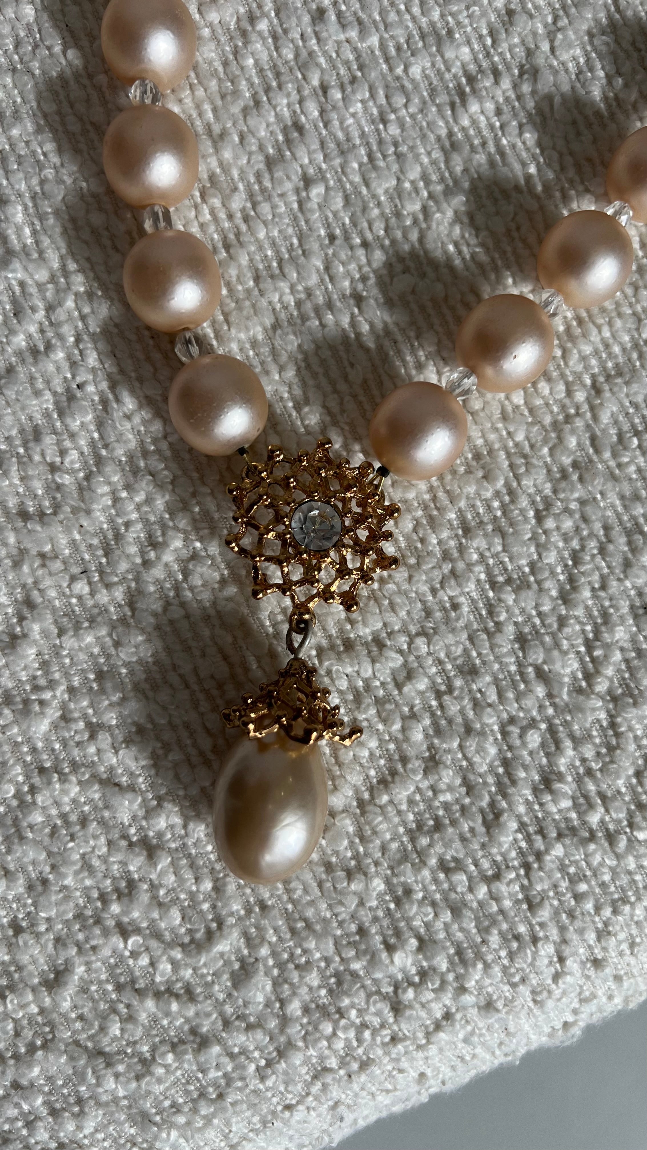 Yves Saint Laurent Vintage Costume Jewellery Faux Pearls Necklace