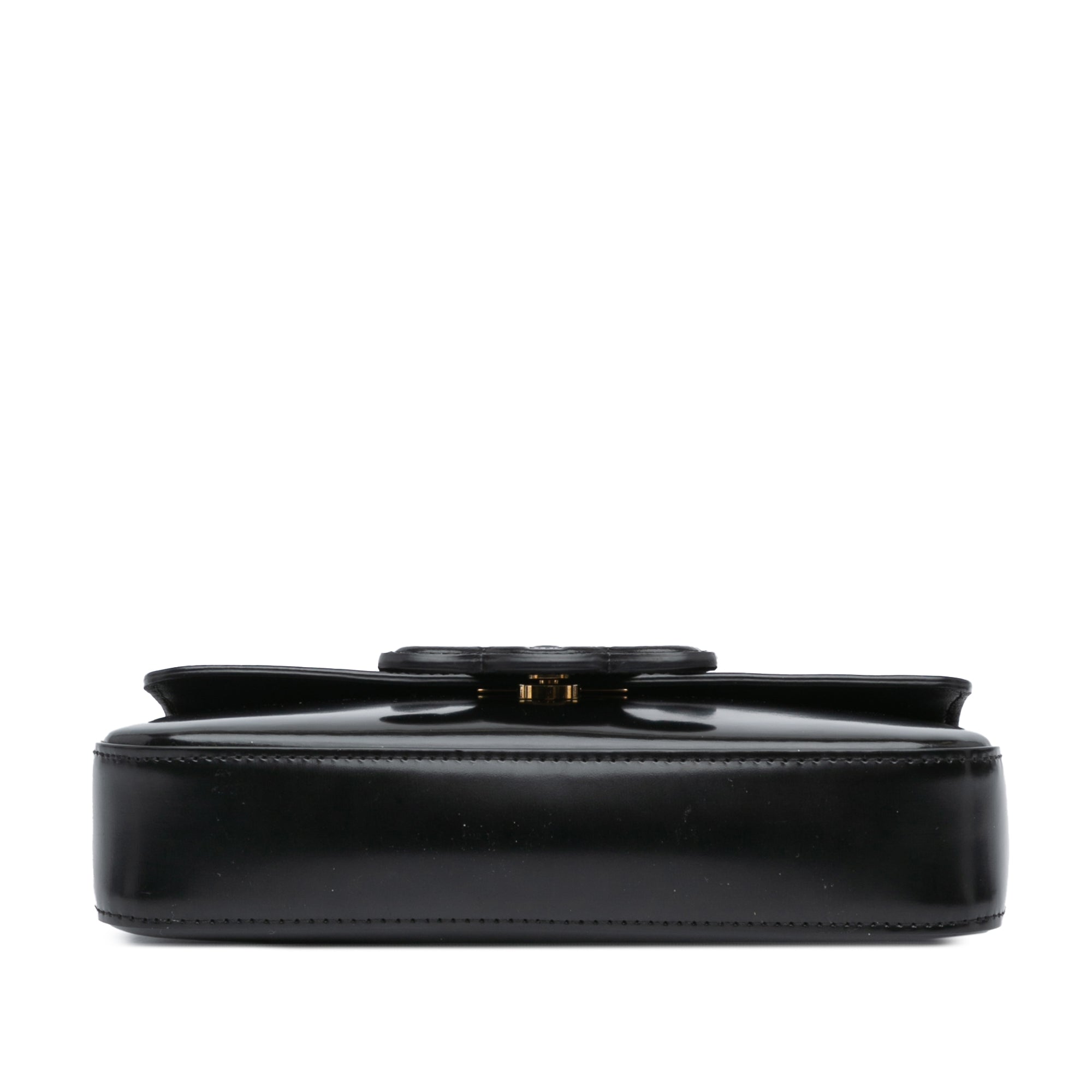 Celine Smooth Calfskin Cuir Triomphe Chain Shoulder Bag In Black