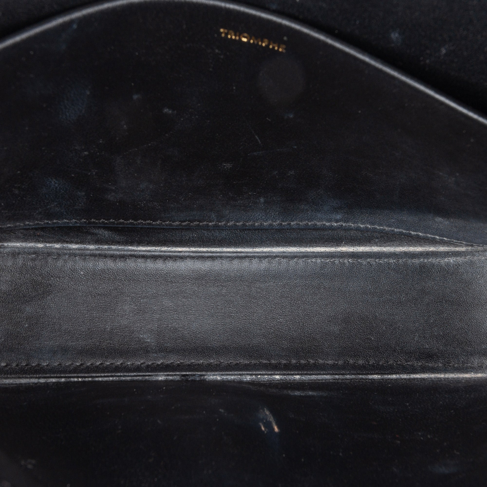 Celine Smooth Calfskin Cuir Triomphe Chain Shoulder Bag In Black