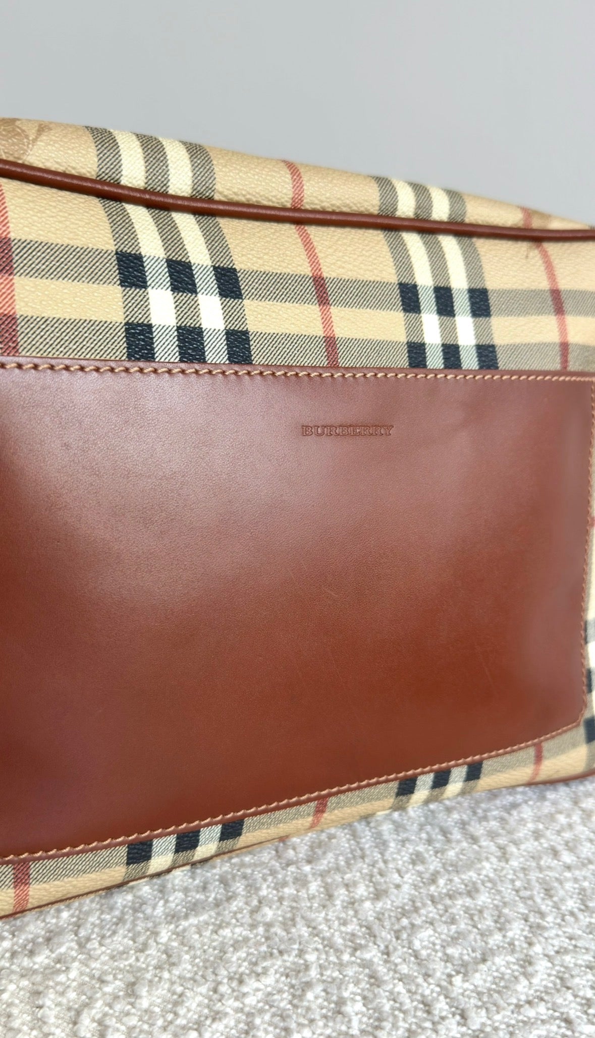 BURBERRY LARGE MESSANGER CANVAS BAG IN BEIGE