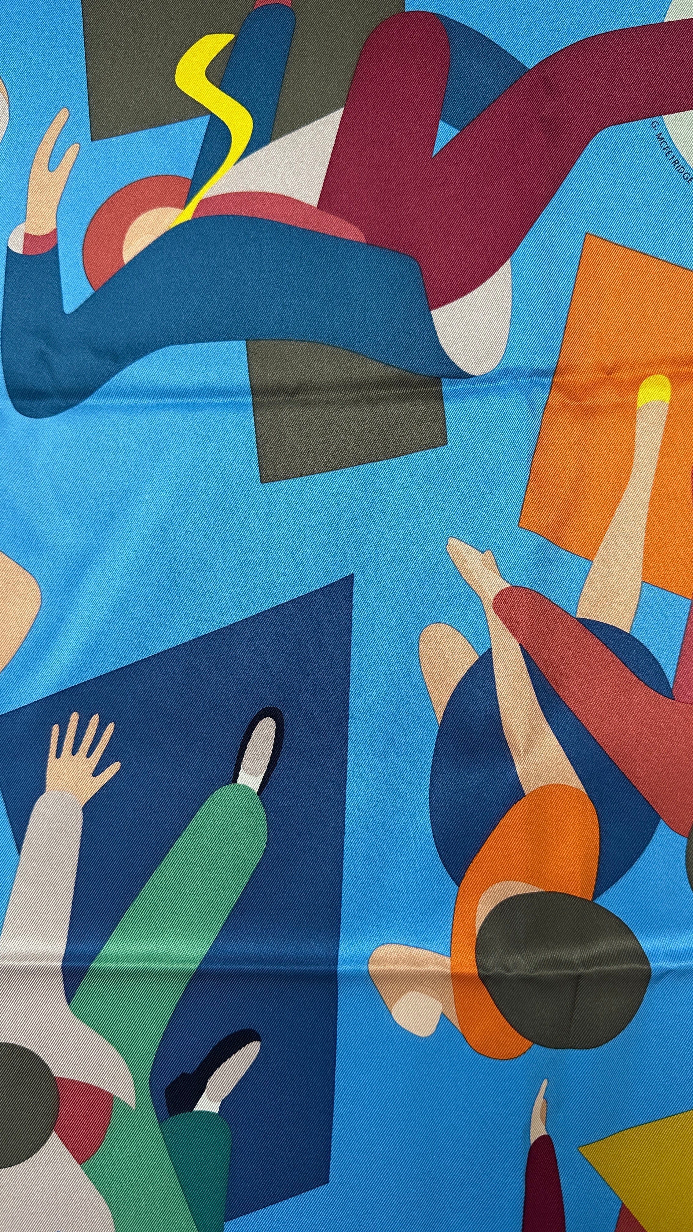 Hermès Silk Scarf Blue Print