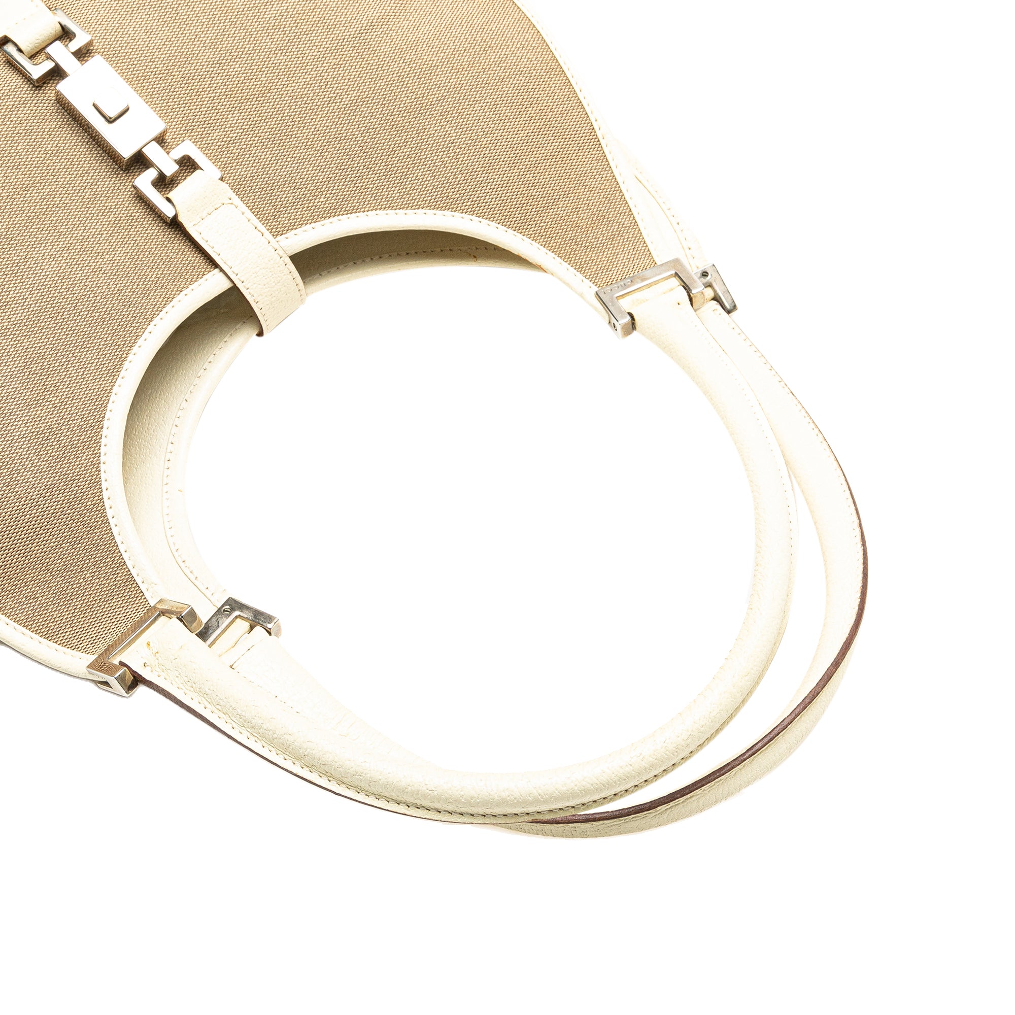 Gucci Canvas Jackie Bardot Shoulder Bag