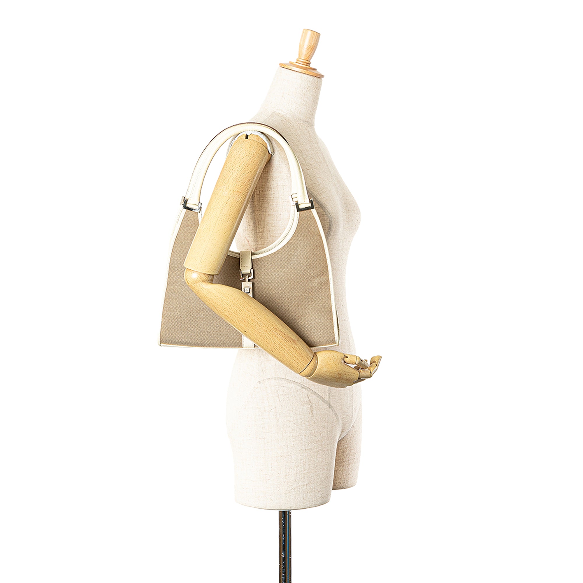 Gucci Canvas Jackie Bardot Shoulder Bag