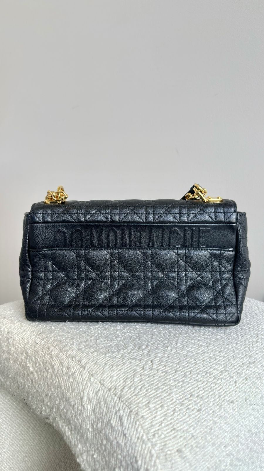 DIOR MEDIUM CARO BAG CANNAGE CALFSKIN IN BLACK
