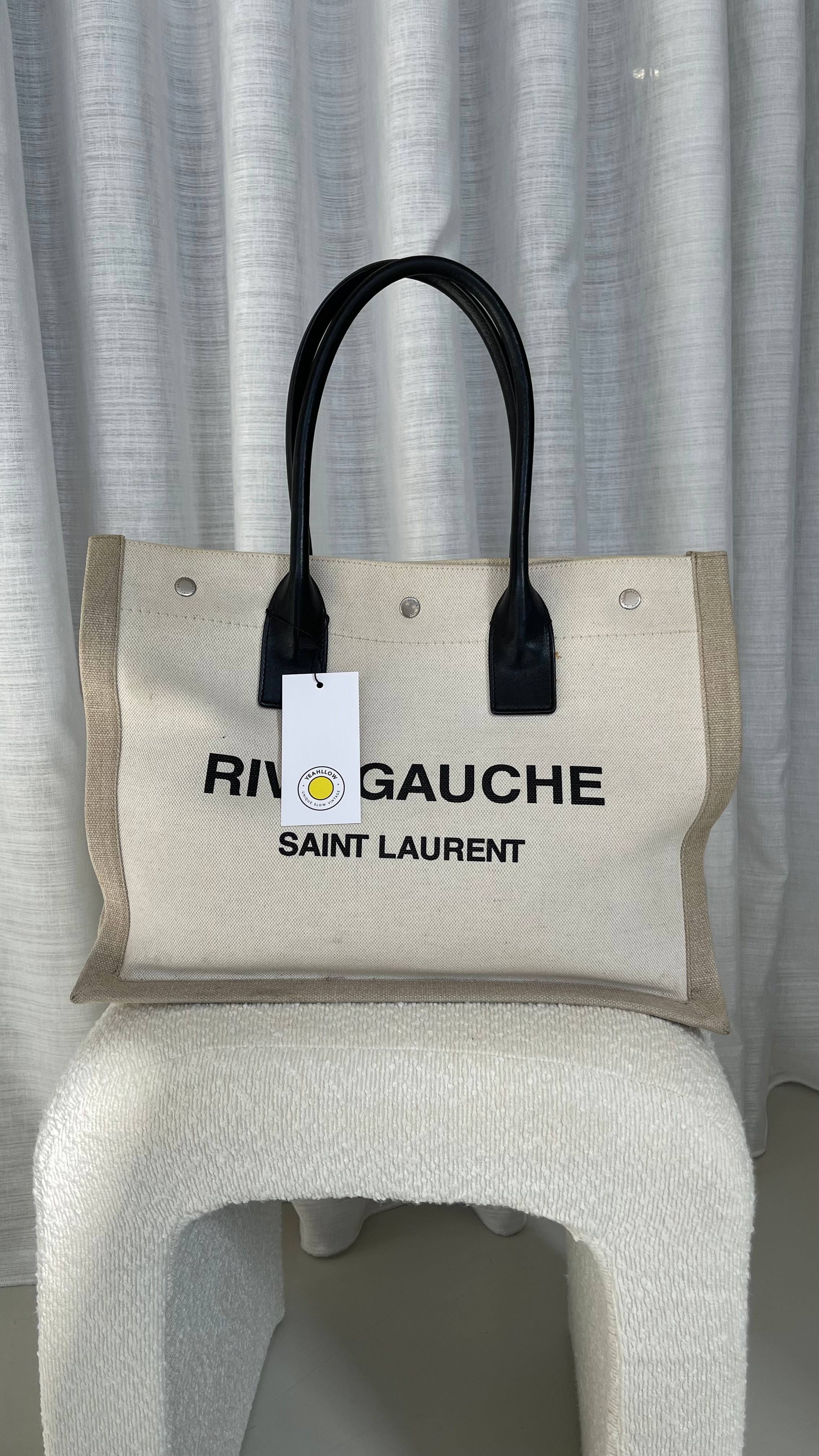 Saint Laurent Rive Gauche Tote Bag In Beige