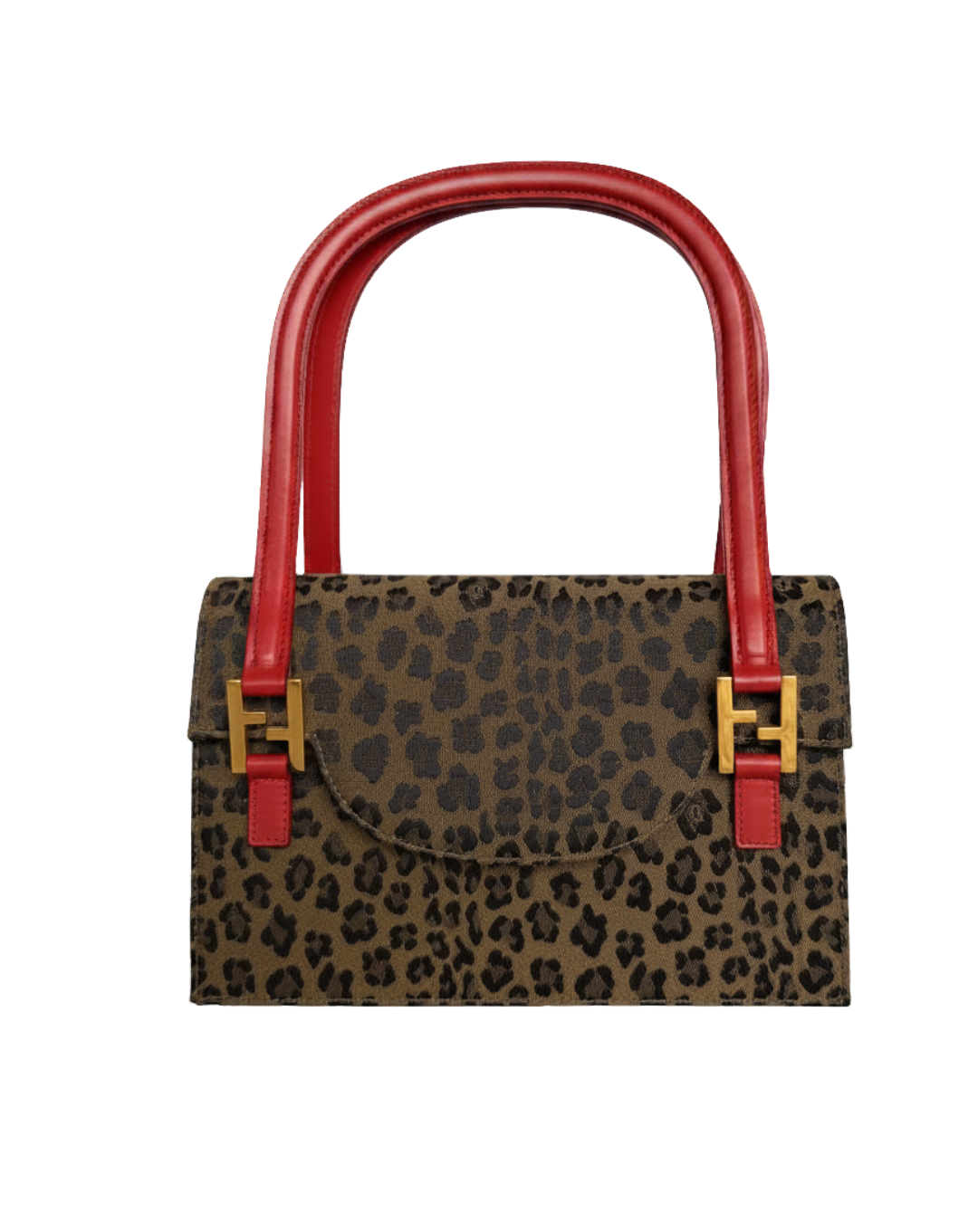 Fendi Leopard Print Canvas Handbag