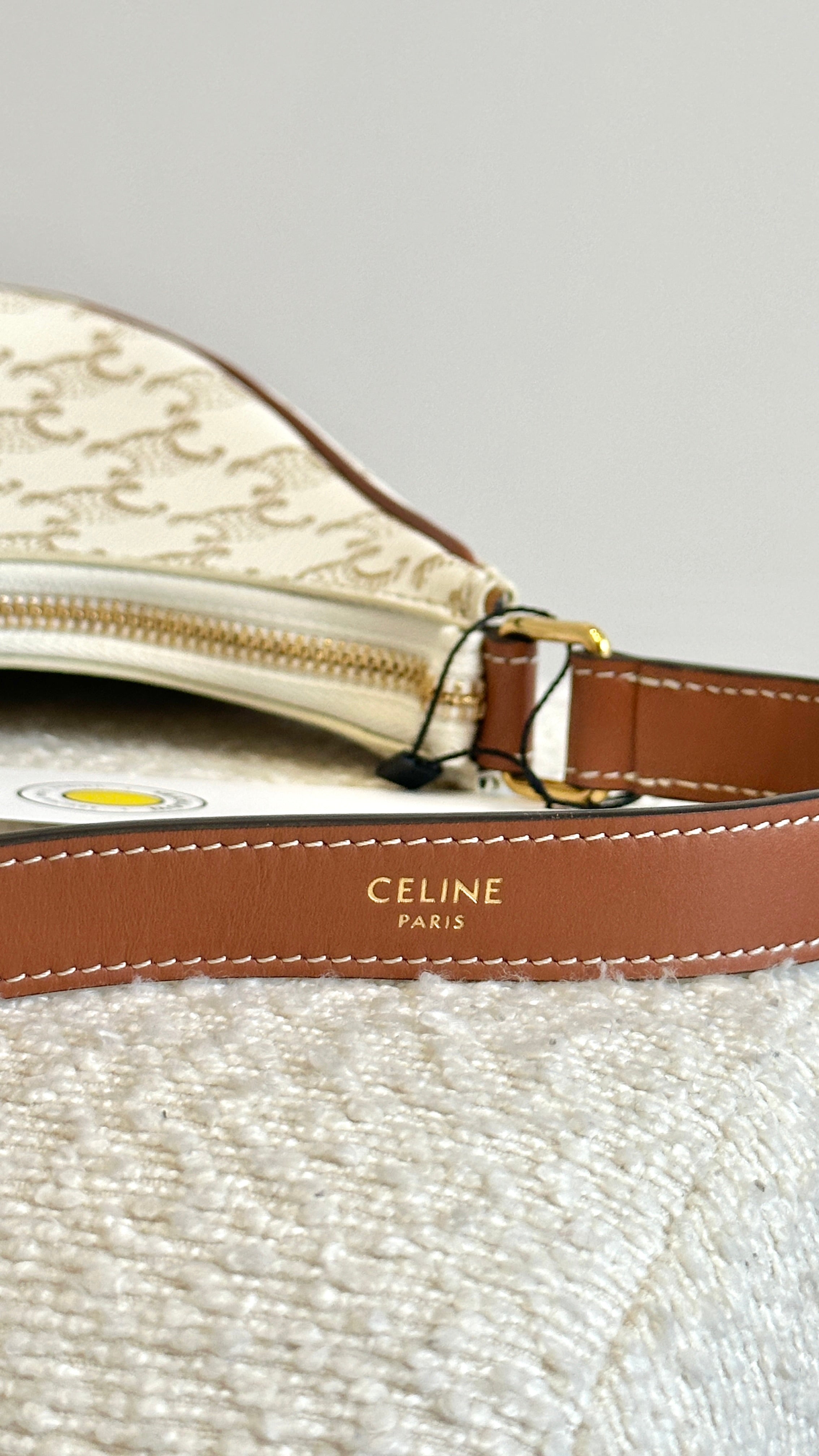 CELINE TRIOMPHE AVA SHOULDER BAG IN WHITE