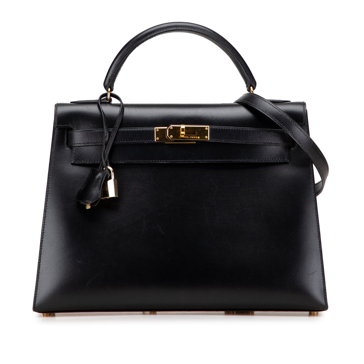 Hermès Box Calf Kelly Sellier 32 Black