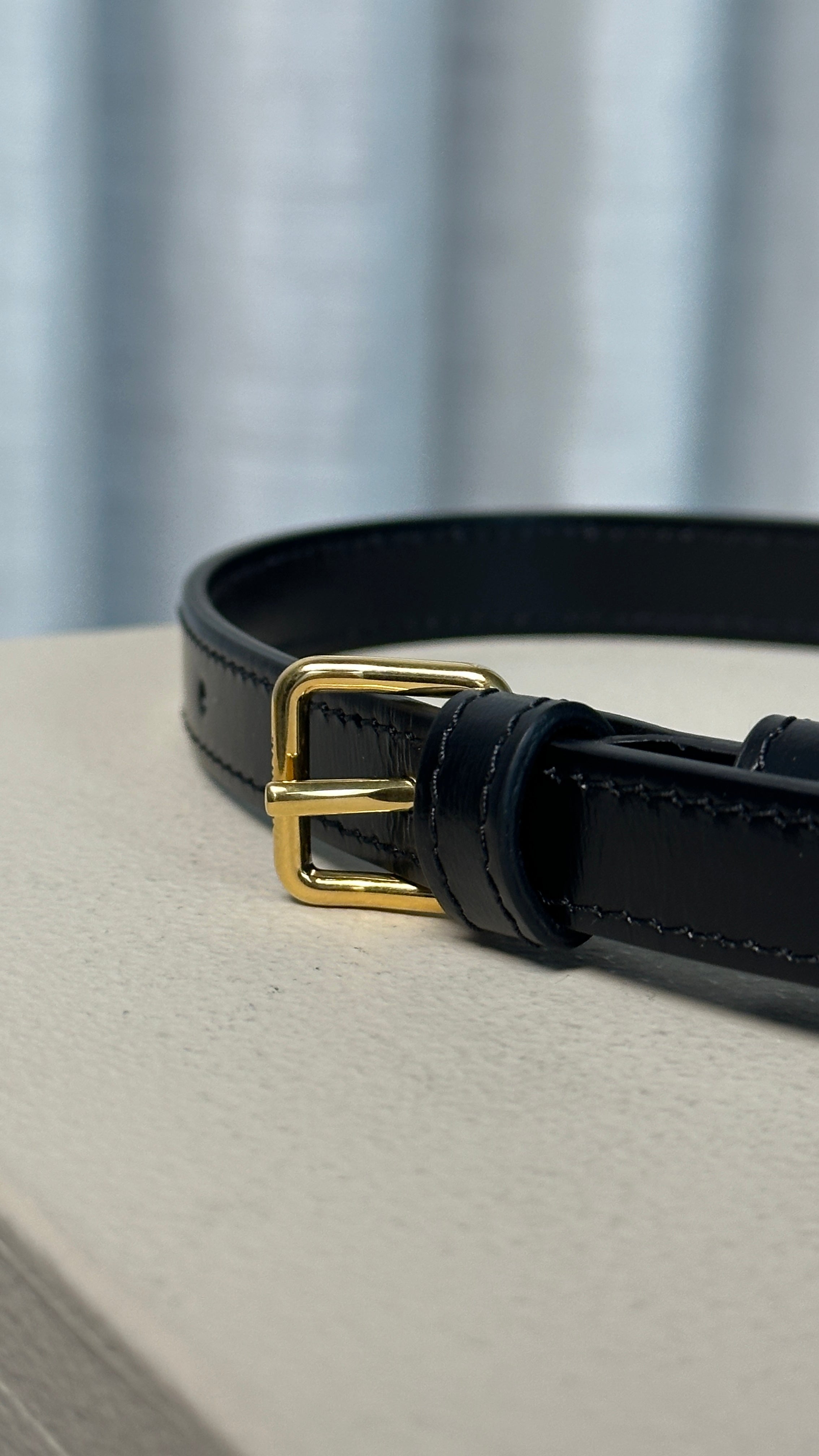 CÉLINE TRIOMPHE LONG LEATHER HANDBAG IN BLACK