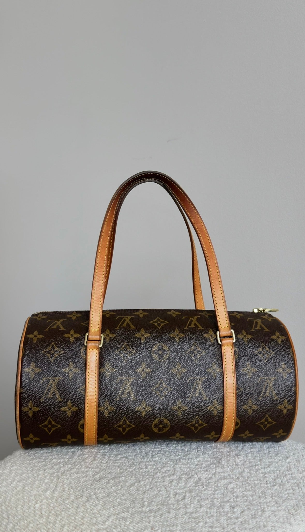 LOUIS VUITTON PAPILLON 30 MONOGRAM TOTE BAG IN BROWN