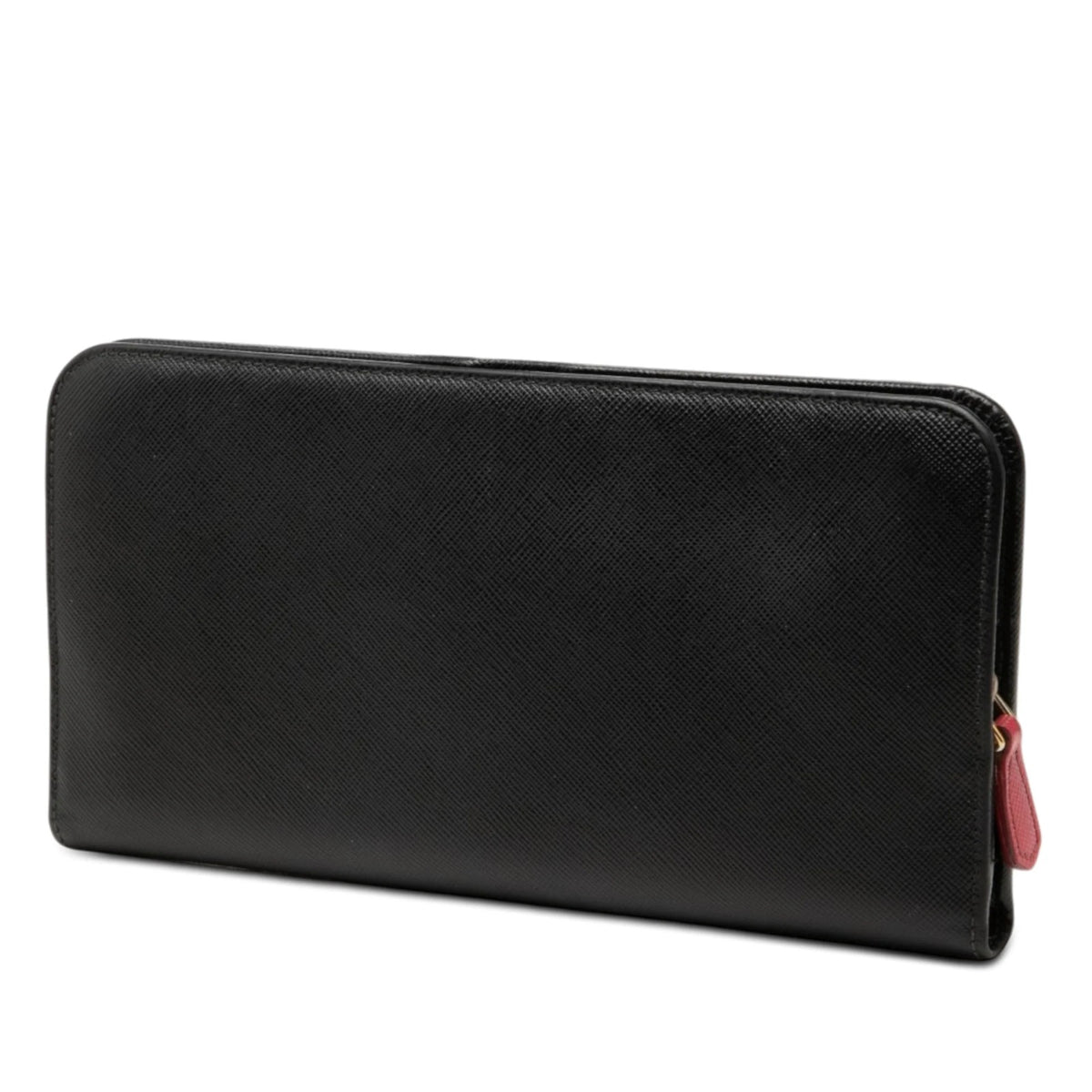 Prada Saffiano Zip Around Long Wallet in Black