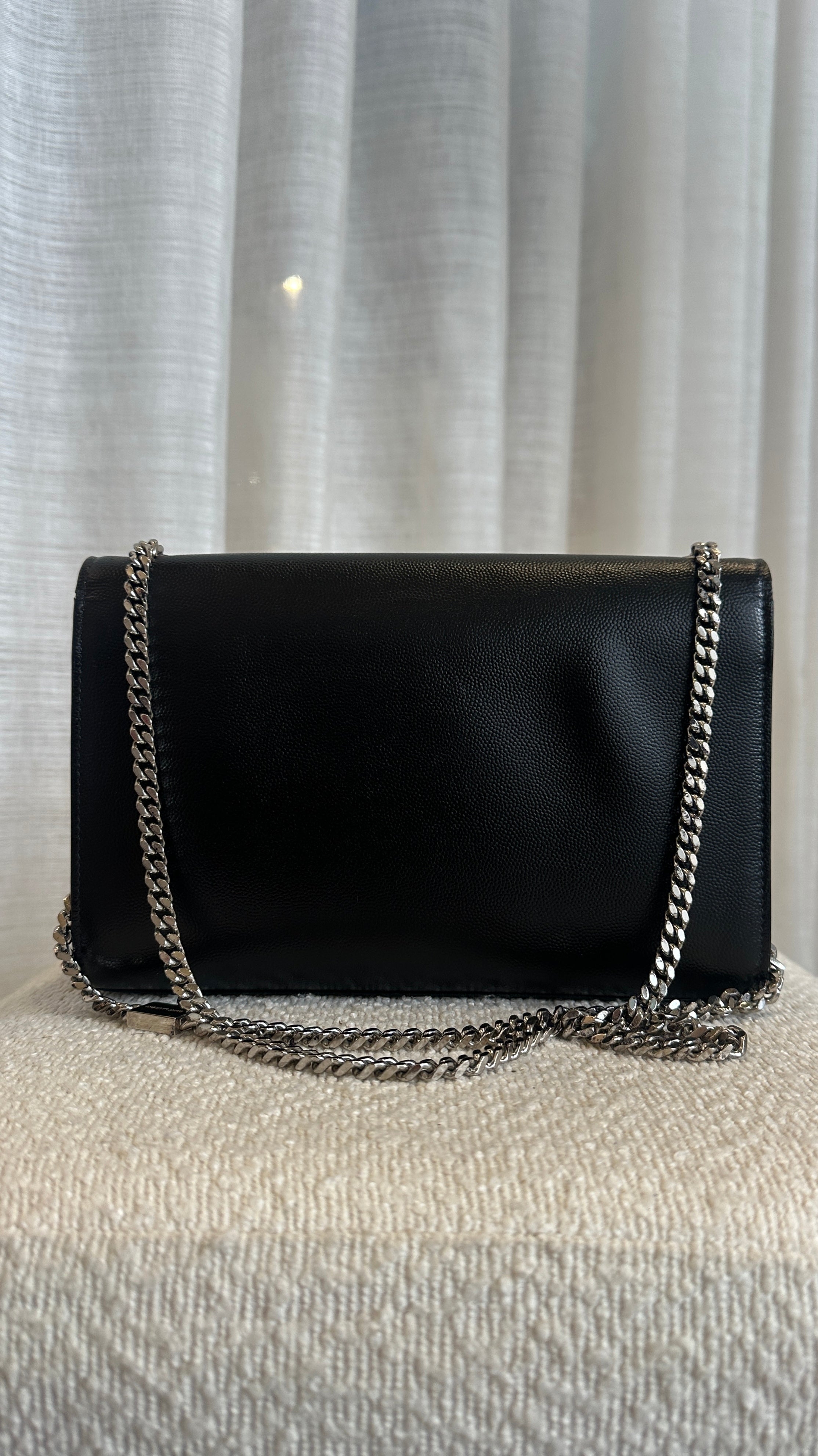 SAINT LAURENT KATE MEDIUM CHAIN BAG IN BLACK